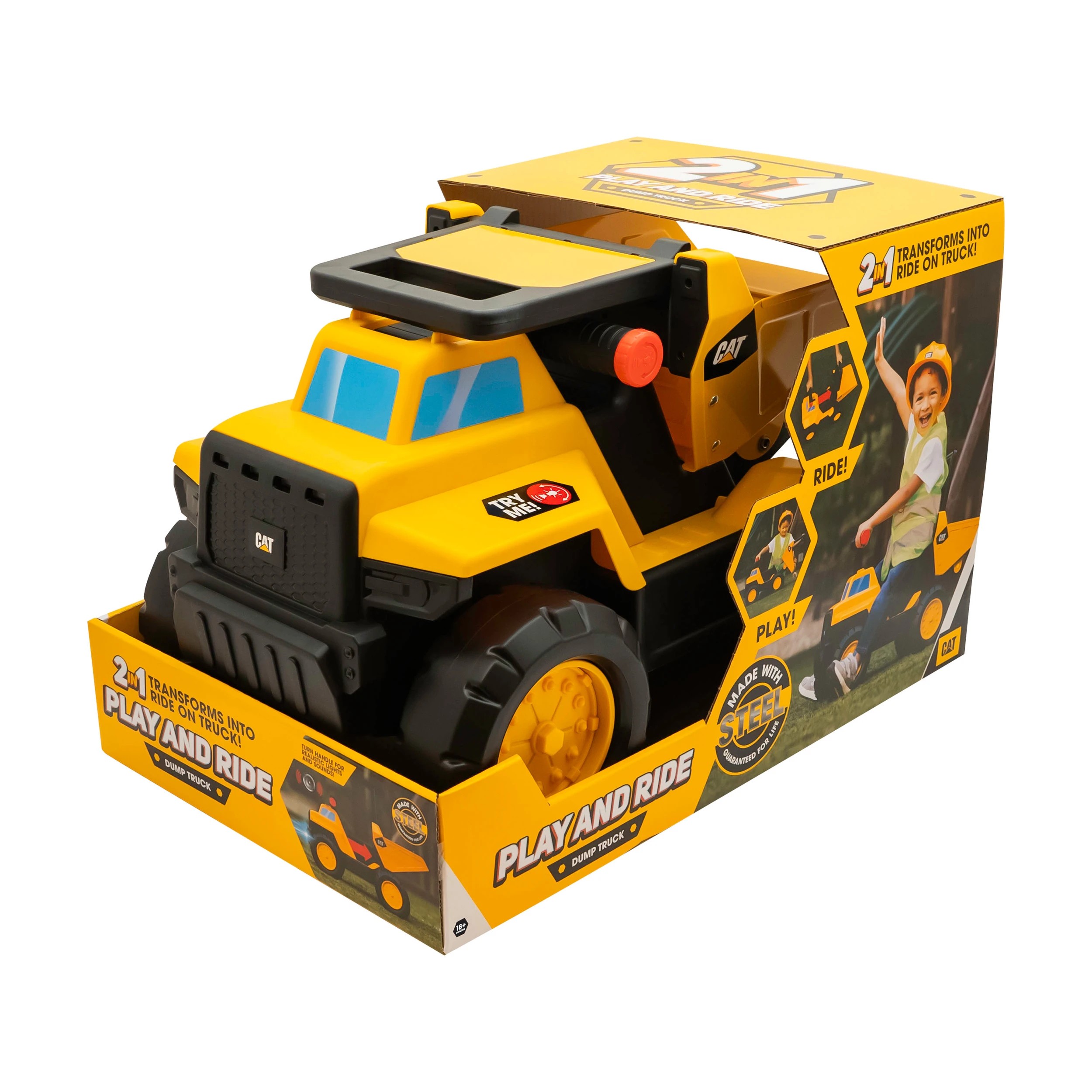 2 CAT Play and Ride Dump Truck - Yellow, 2 of 9