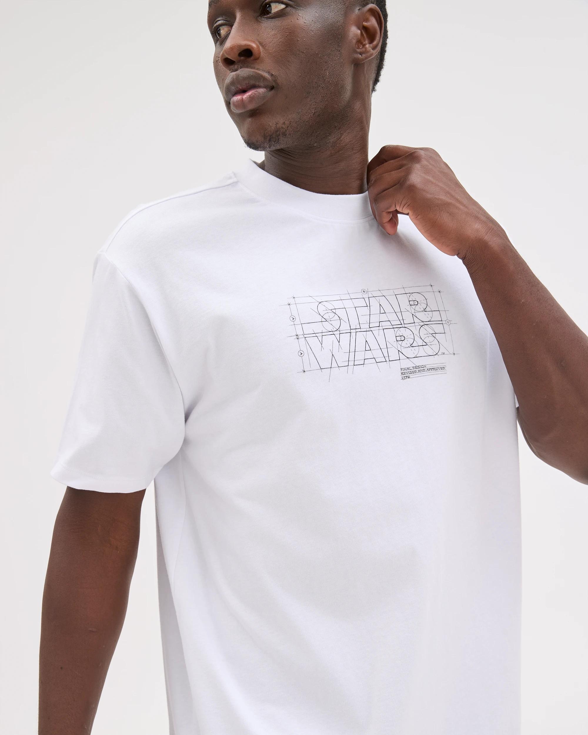 6 Disney Star Wars Australian Cotton Sketch T-Shirt VINTAGE WHITE, 6 of 8