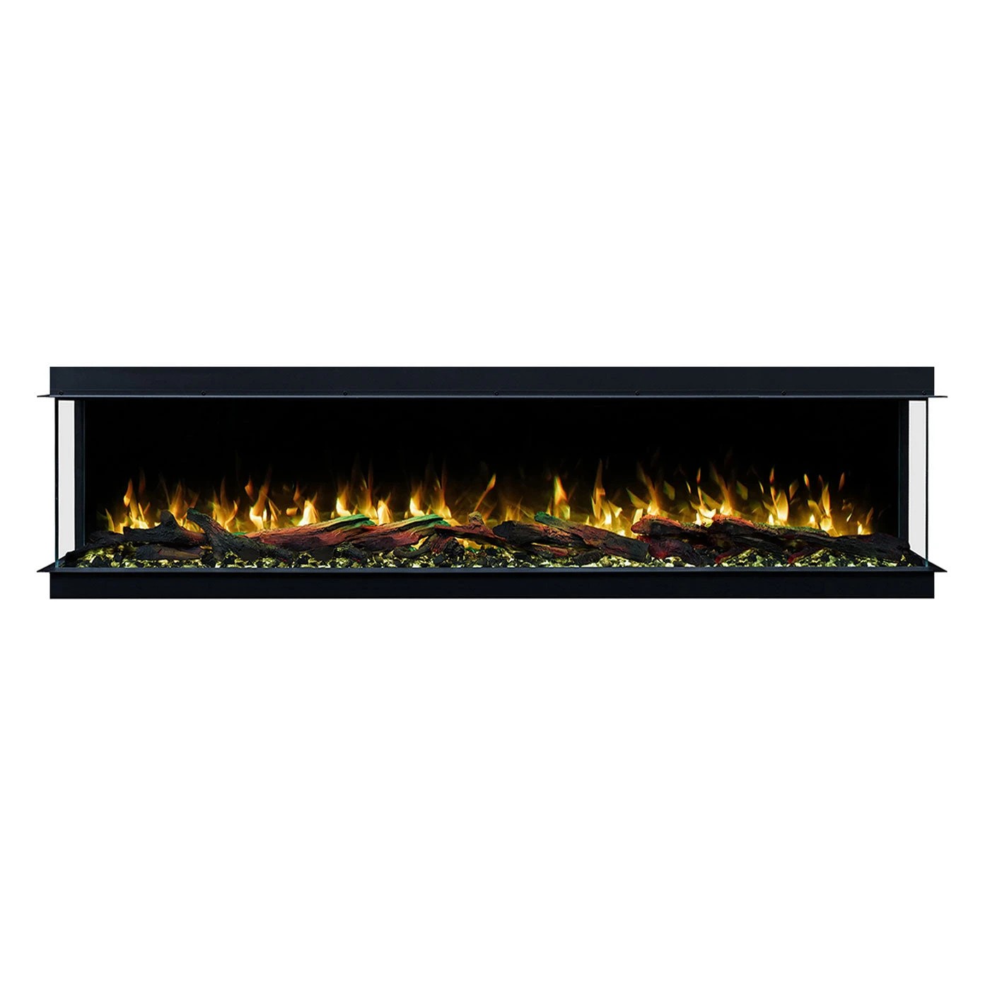 3 Moda Living Devon 3-Sided 71 inch Extra Deep Electric Fireplace - Black, 3 of 10