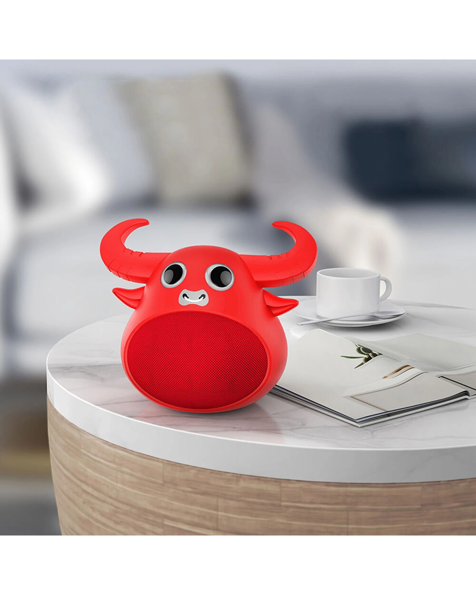 2 Fitsmart Bluetooth Wireless Animal Face Speaker Compact Portable 3W Audio - Red, 2 of 4