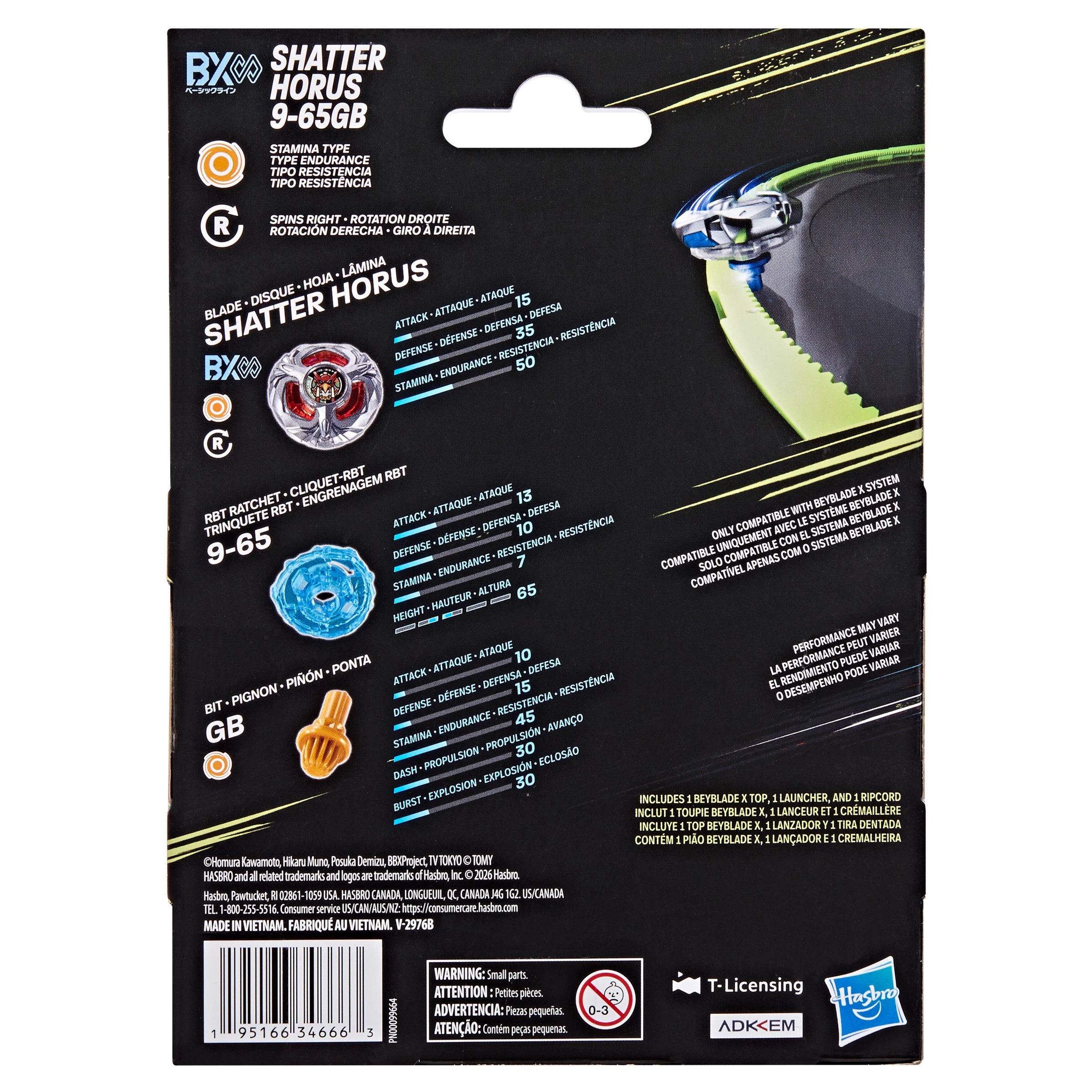 7 Beyblade X Courage Dran S 6-6OV Blaster - Assorted, 7 of 8