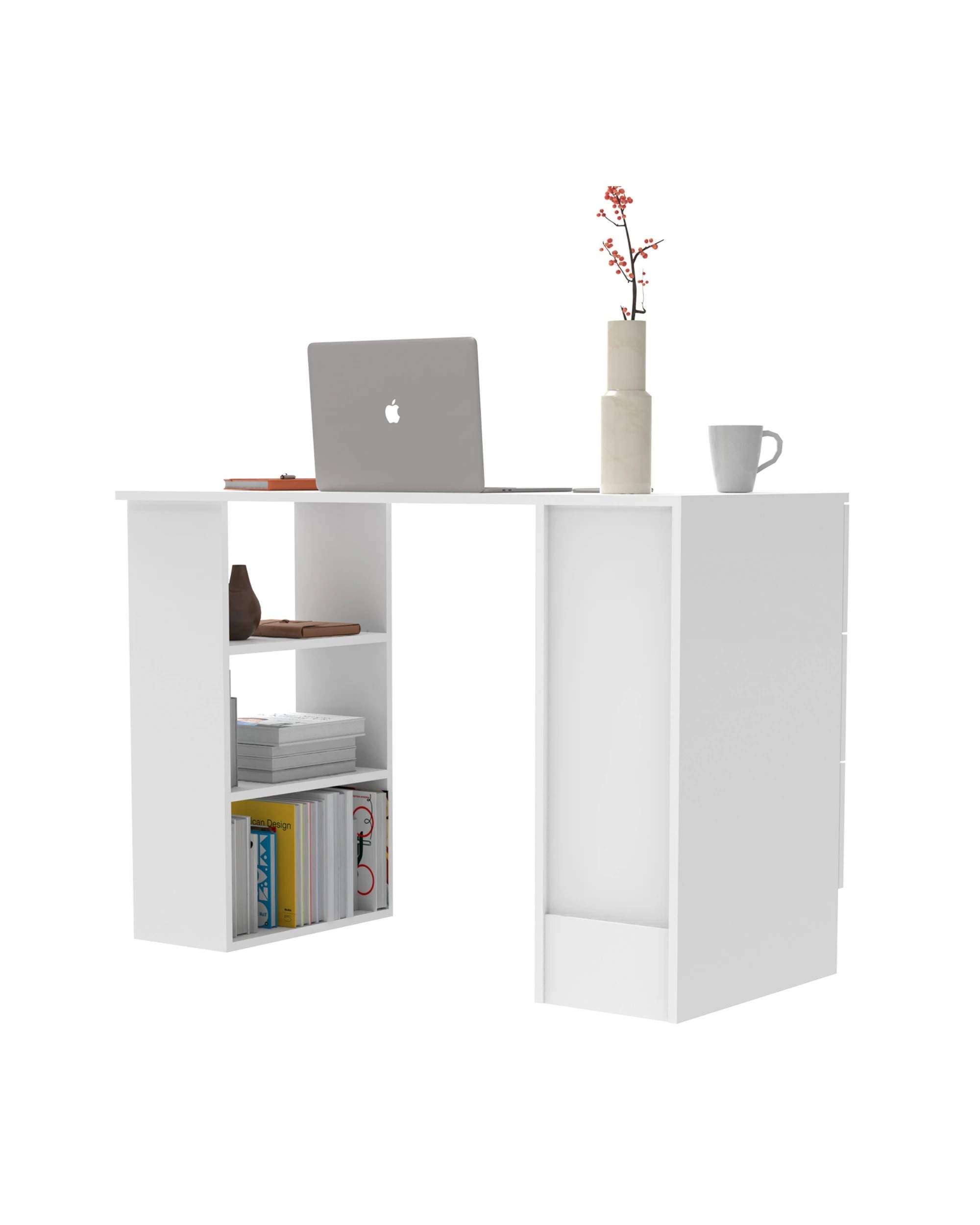 6 Ufurniture Office Desk with Drawers - White, 6 of 9