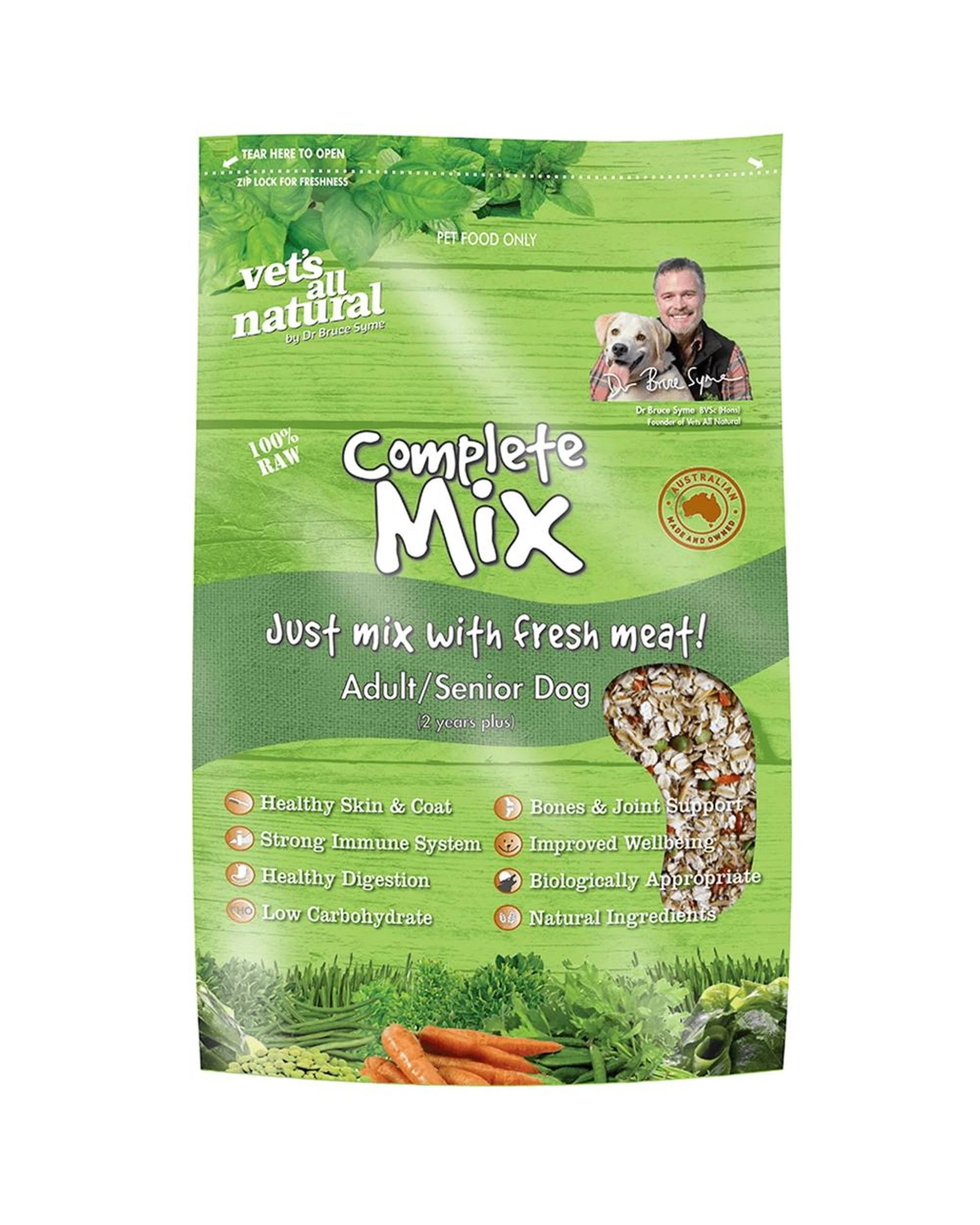 1 Vets All Natural Complete Mix Adult/Senior Dog Food 1kg, 1 of 1