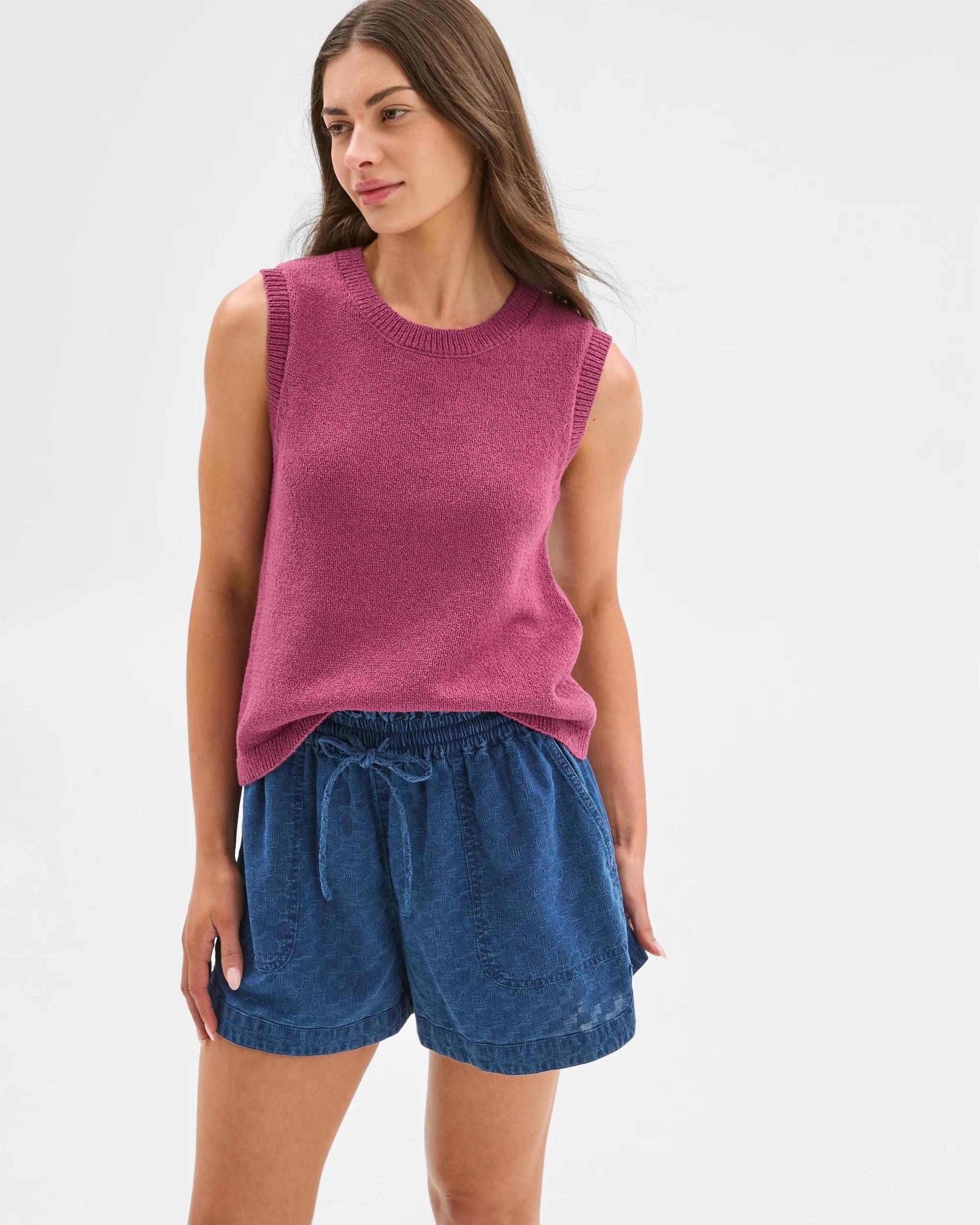 4 Target Petites Australian Cotton Blend Mini Boucle Knit Tank Top DAMSON, 4 of 6