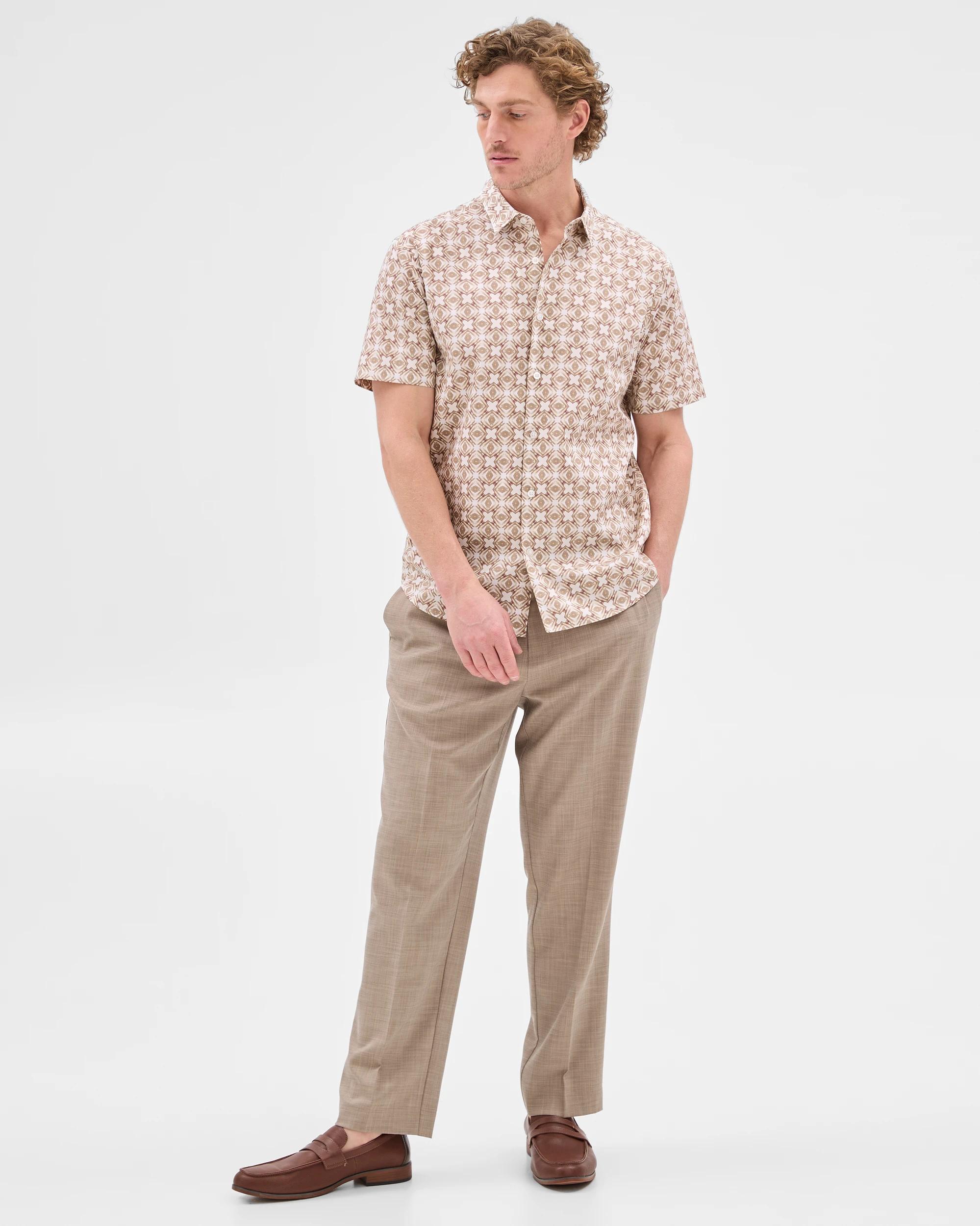 3 Australian Cotton Short Sleeve Shirt - Preview GEO NEUTRAL, 3 of 10