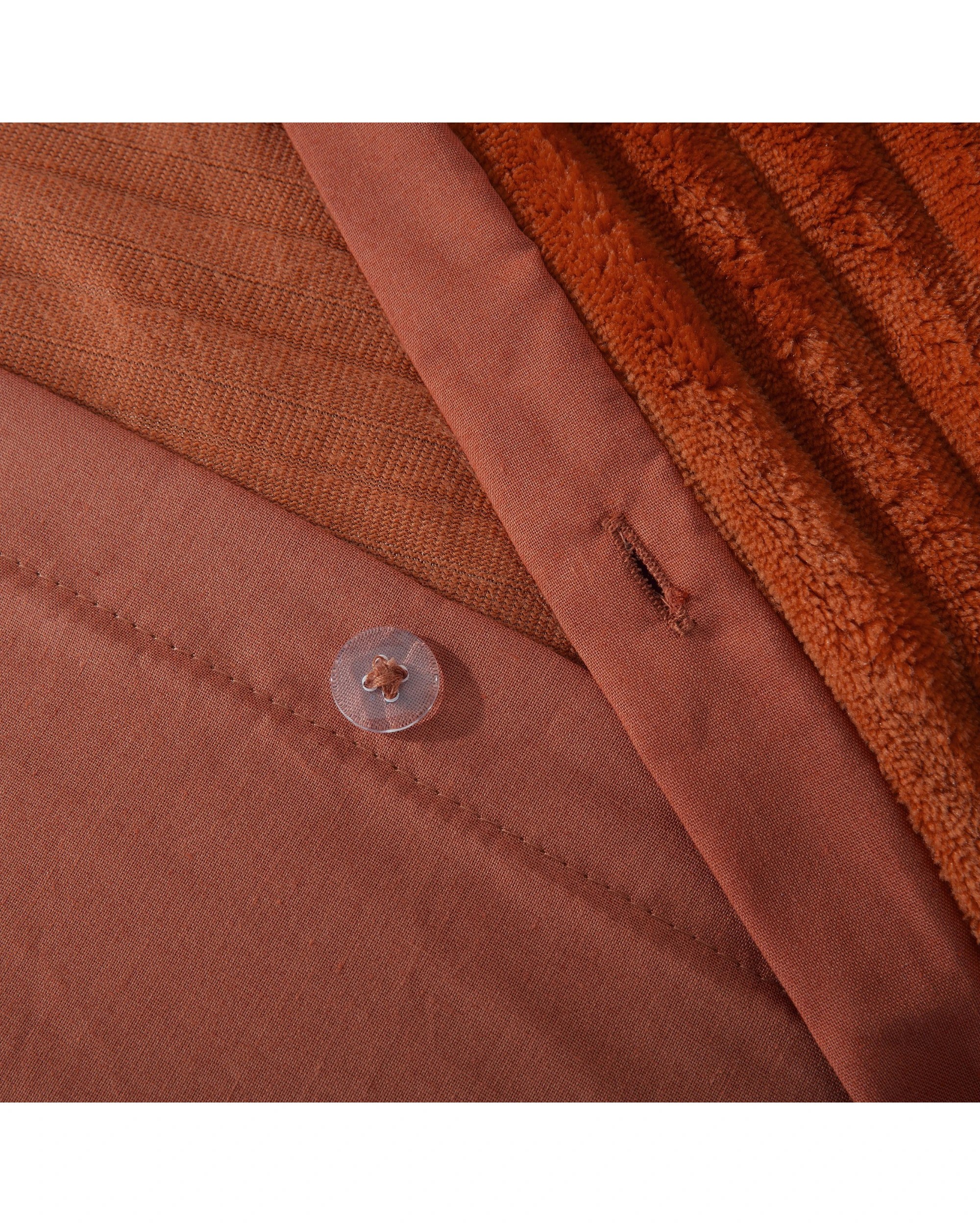 6 Dreamaker Signature Embossed Corduroy Fleece Quilt Cover Set - Single Bed - Rust Red, 6 of 8