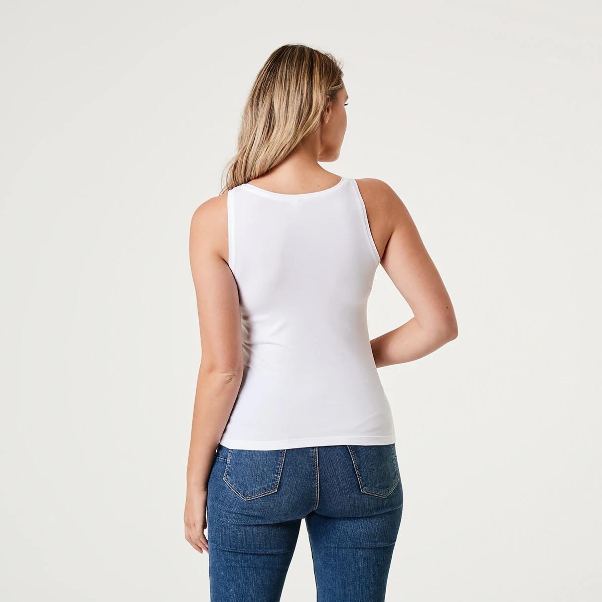 3 Sleeveless Stretch Tank White, 3 of 4