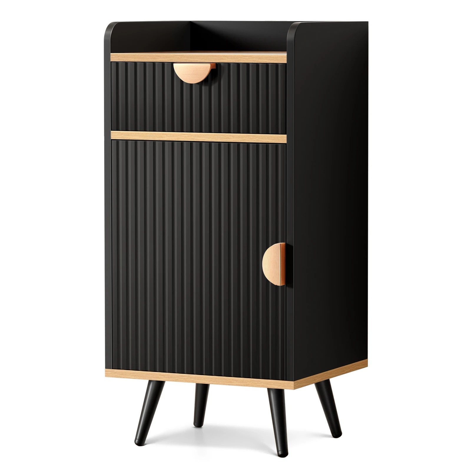 1 Alfordson Storage Cabinet Bathroom Buffet Sideboard Bedside Table - Black, 1 of 10