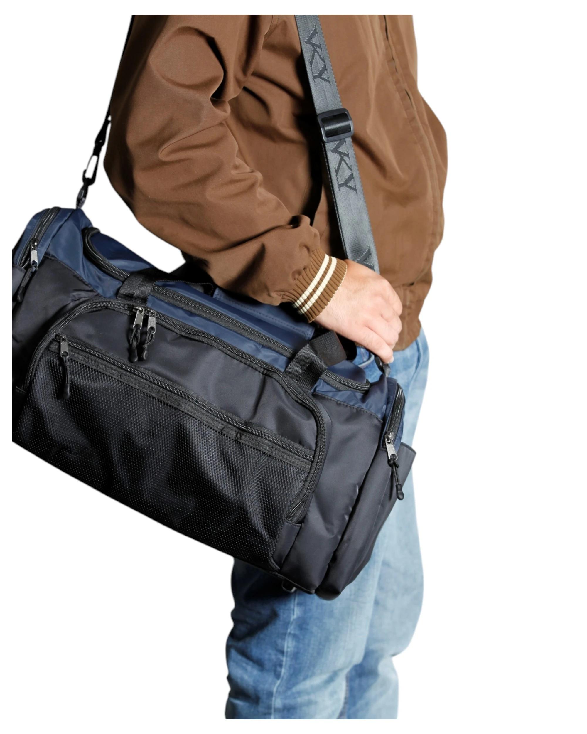 6 VKY Unisex Sports Gym Sport Travel Weekender Duffel Bag BLACK/NAVY, 6 of 6