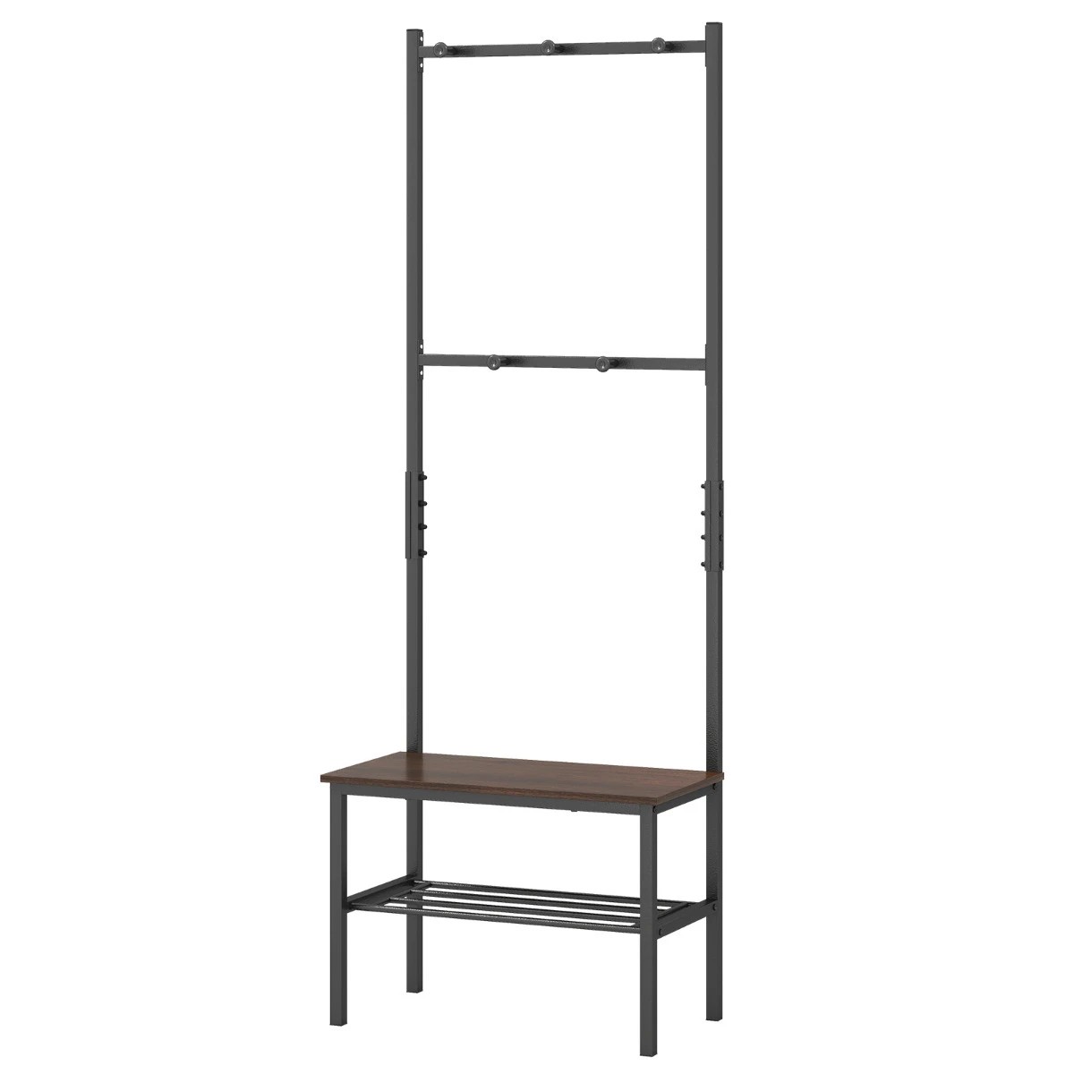 1 Costway 3-in-1 Clothes Rack Stand Shoes Bench Rack w/Hooks & Storage Shelf, 1 of 5