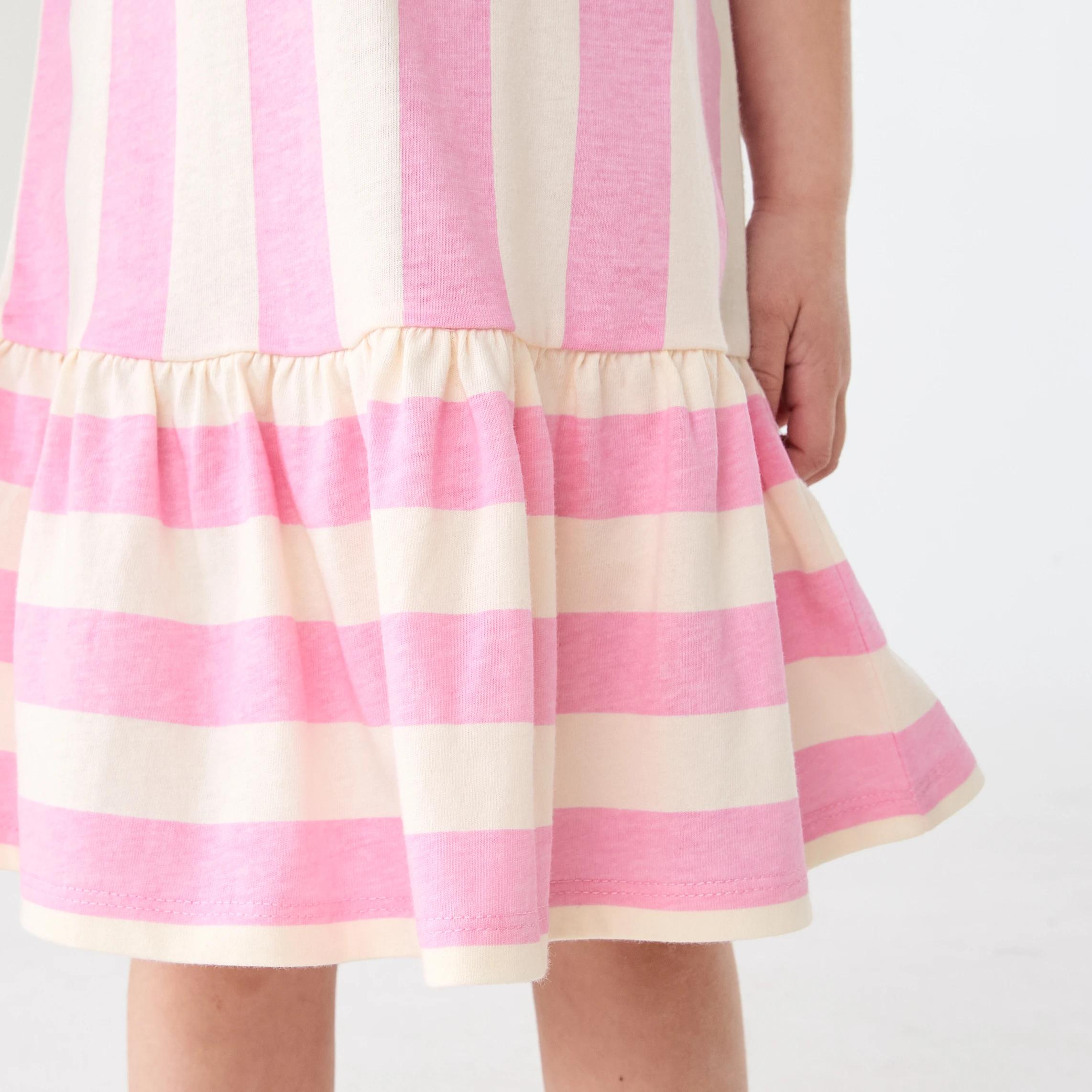 5 Sleeveless Print Dress Pink Strpe, 5 of 7