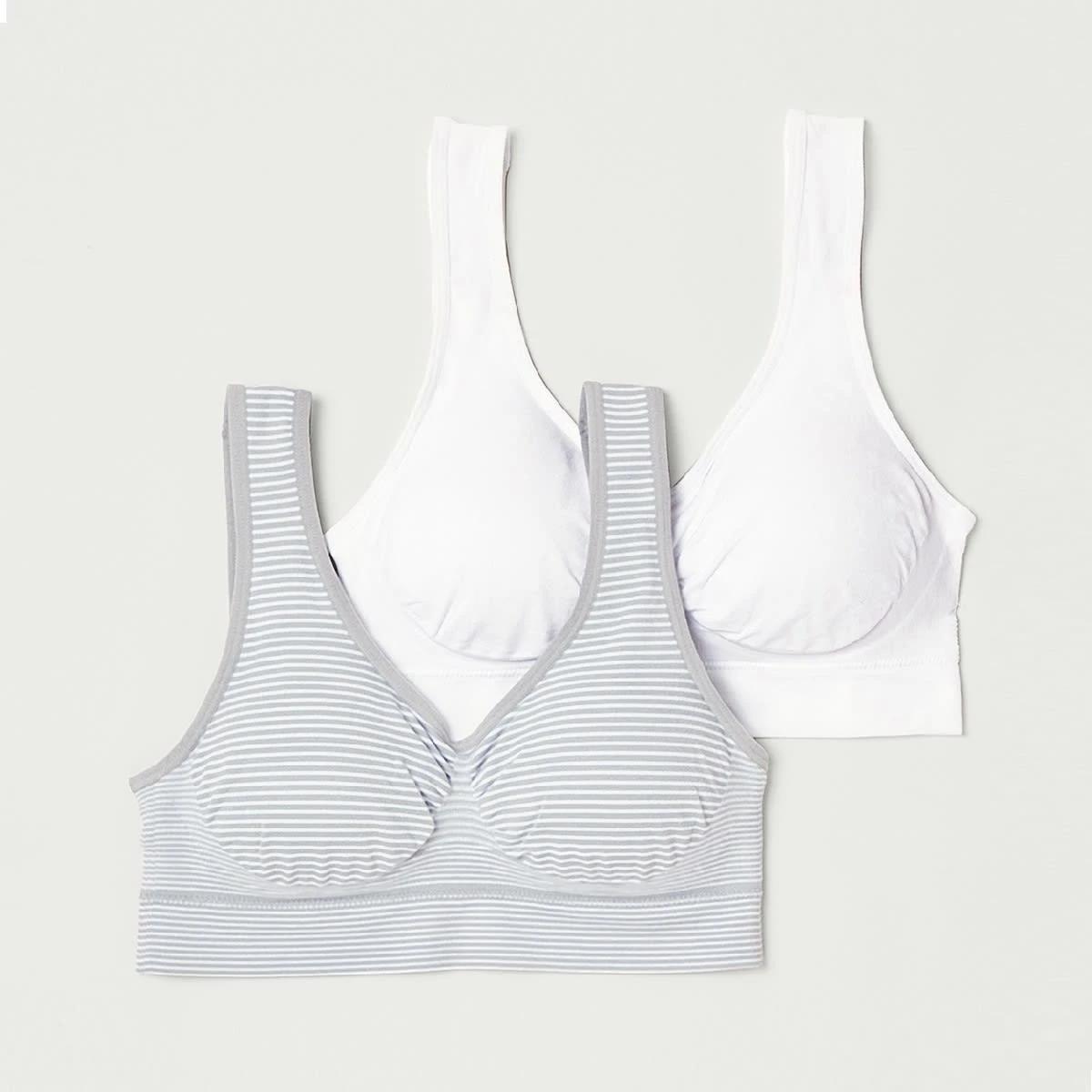 6 2 Pack Wirefree Seamfree Crop STRIPE, WHITE, 6 of 6