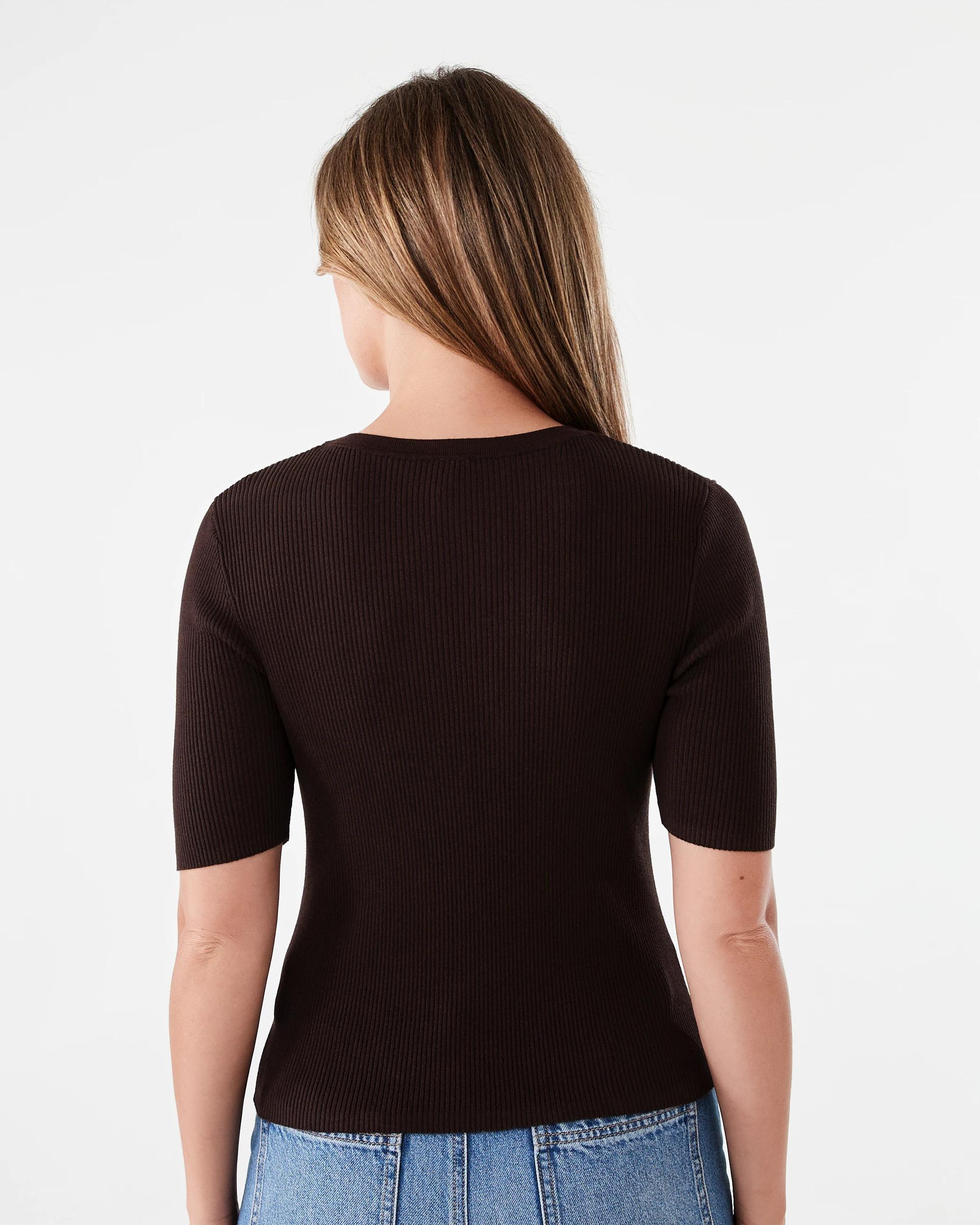 3 Short Sleeve True Knit Henley Top Melt Brown, 3 of 6