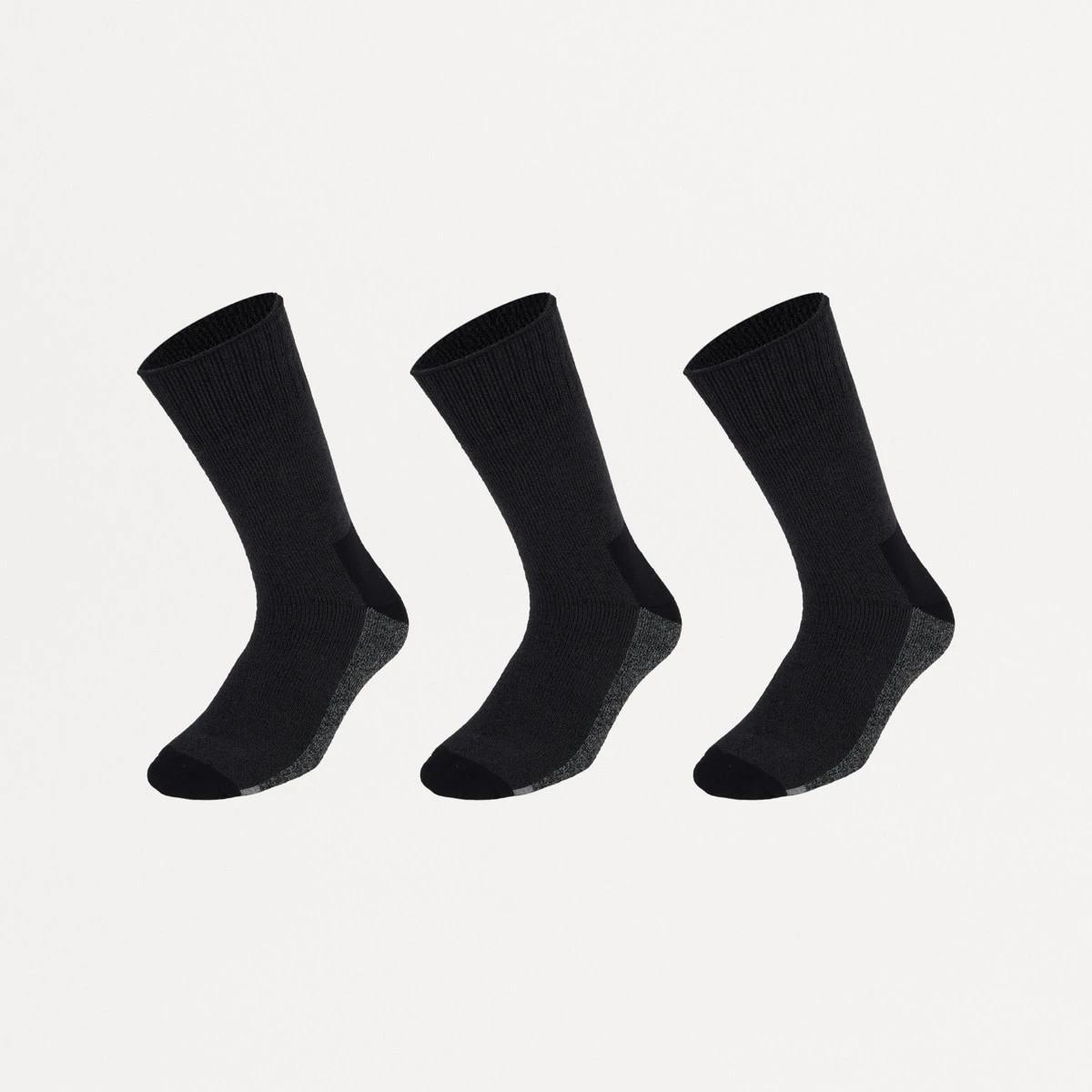1 3 Pack Bamboo Crew Industrial Socks BLACK BAMBOO, 1 of 3