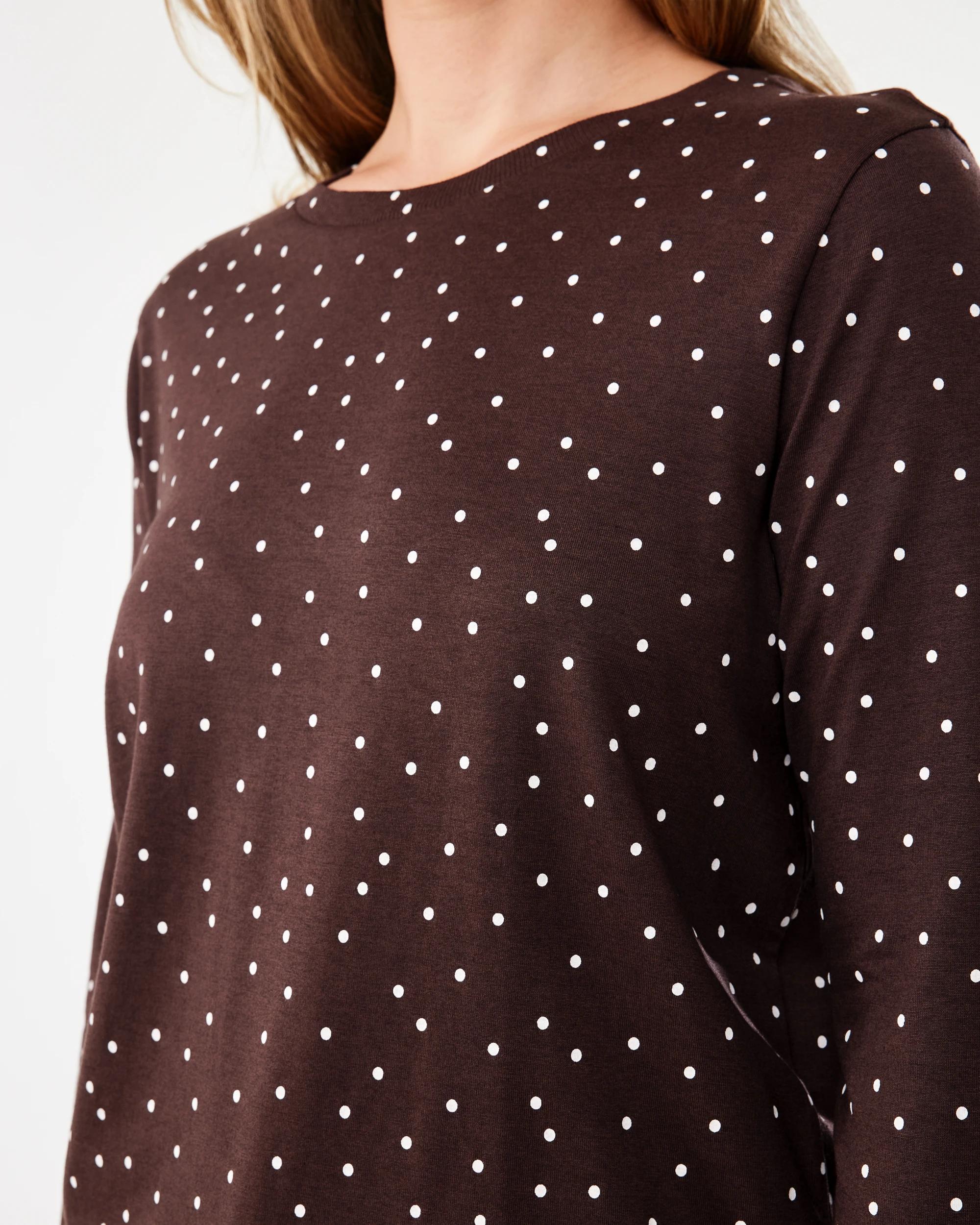 6 Long Sleeve Cotton Modal Print T-shirt Midspot Br, 6 of 6