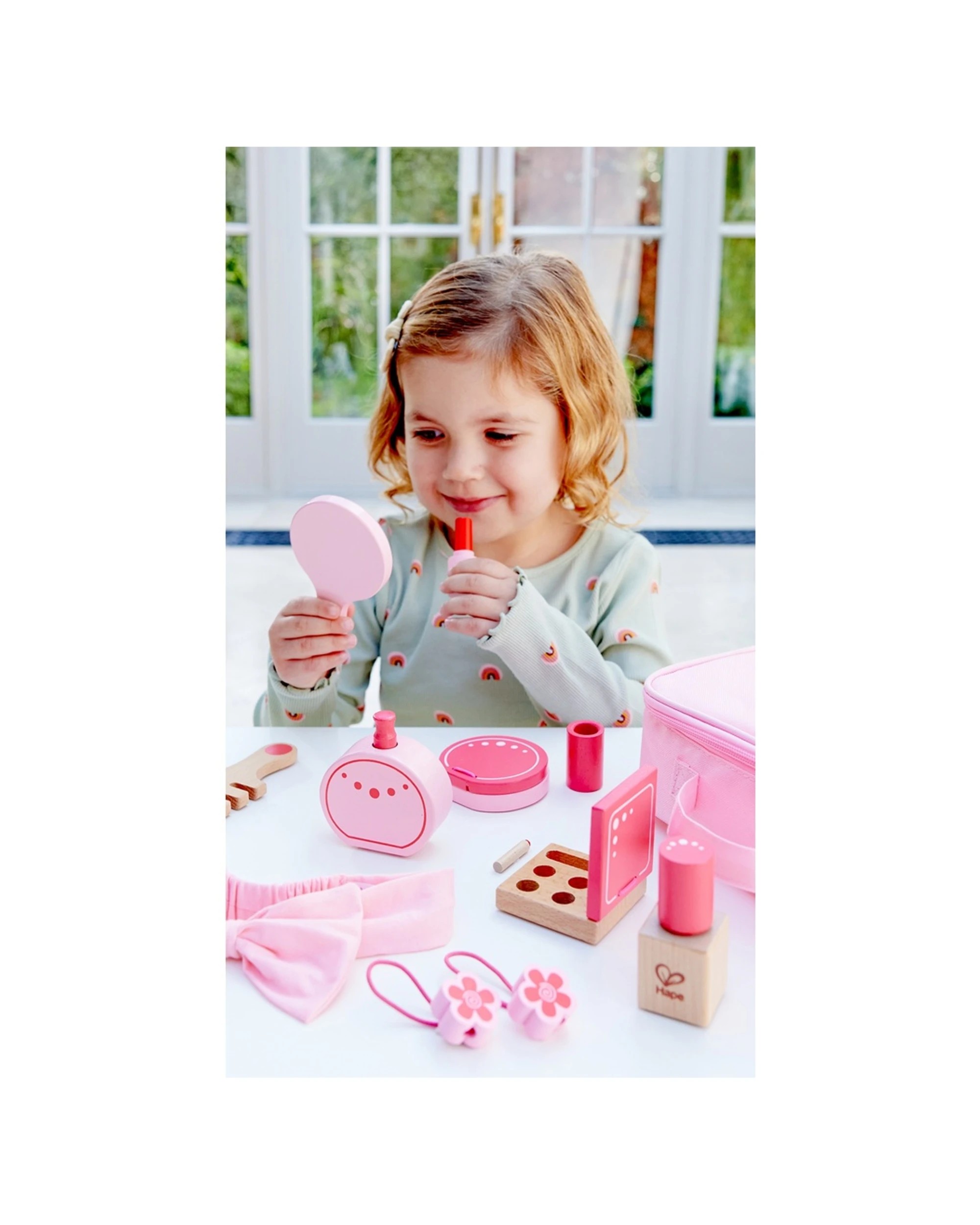 3 Hape Cosmetic Kit Hair Nails Make-Up Set Kids Role Play Beauty Accessories Set - Pink, 3 of 7