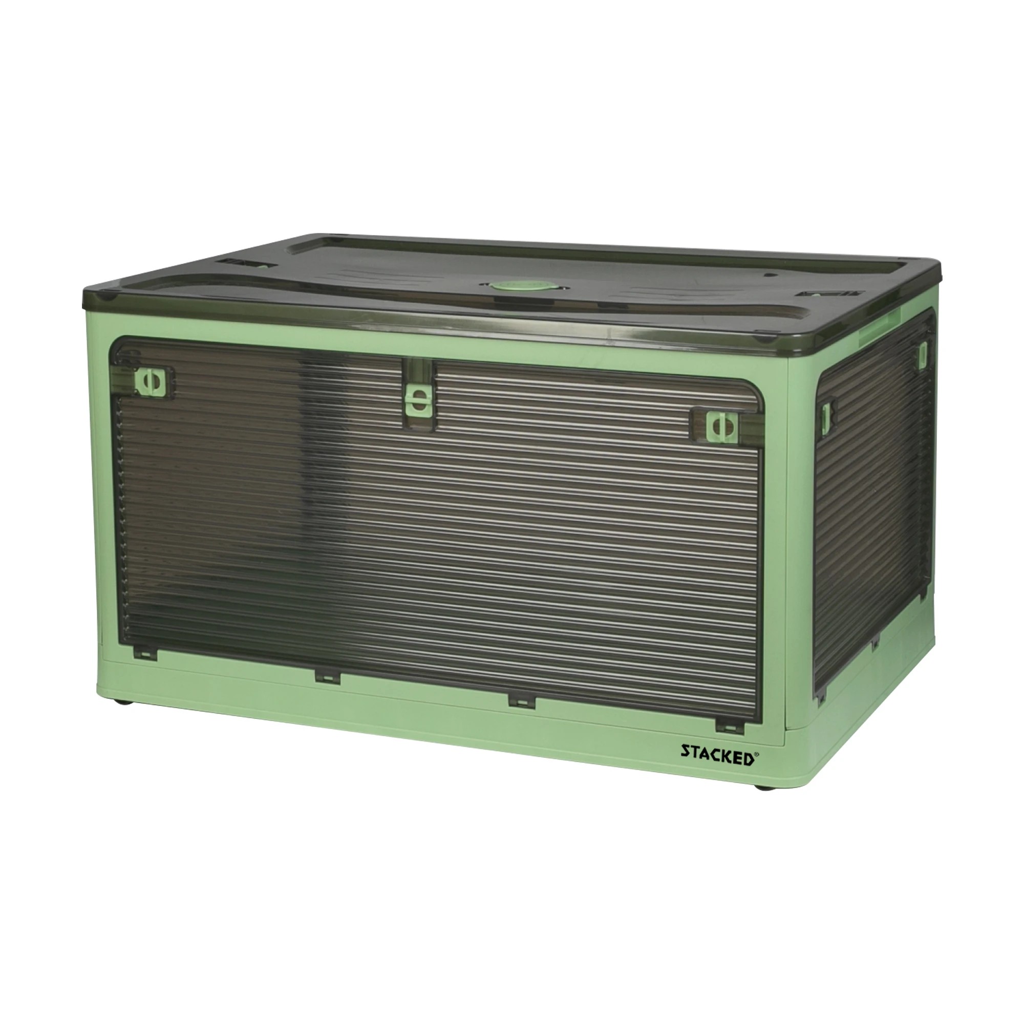 1 Stacked 124L Storage Box - Green, 1 of 7