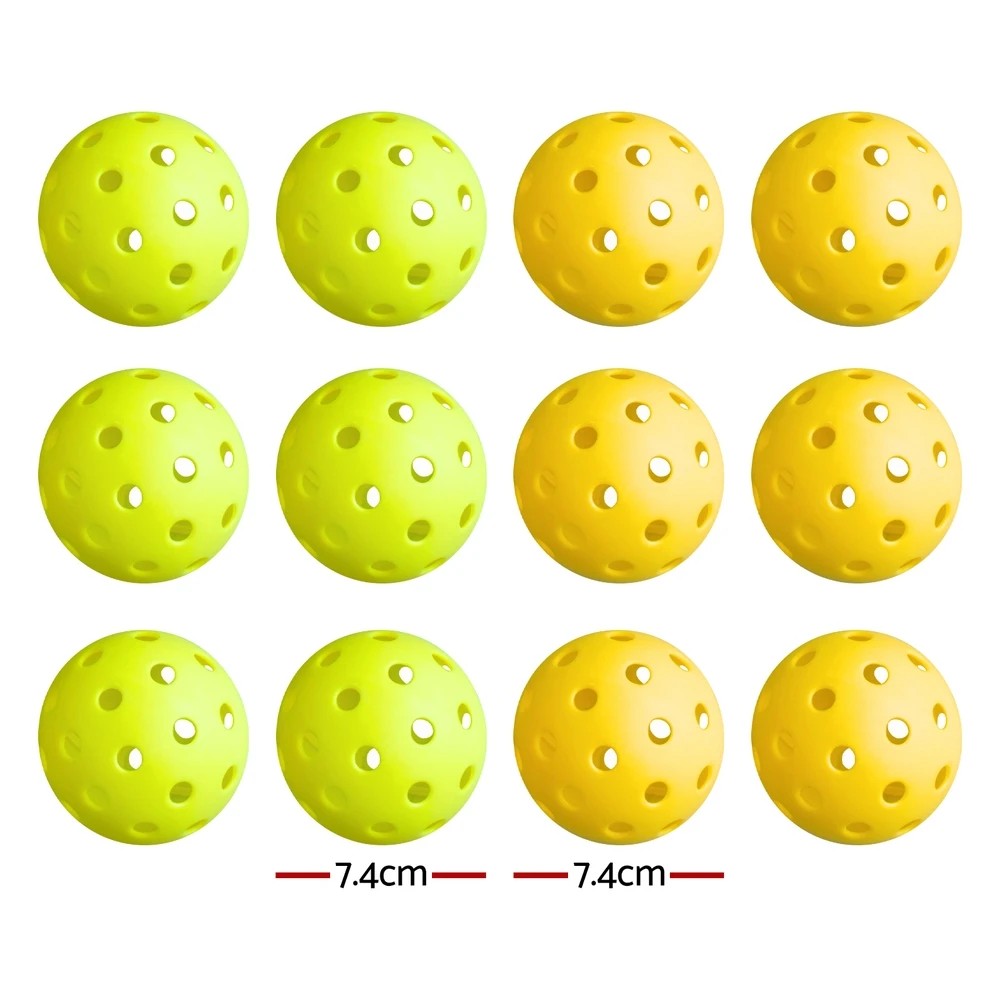 2 Everfit 12PC Pickleballs Set 40-Hole Design Indoor Outdoor Durable PE Balls Green/ - Multi, 2 of 6