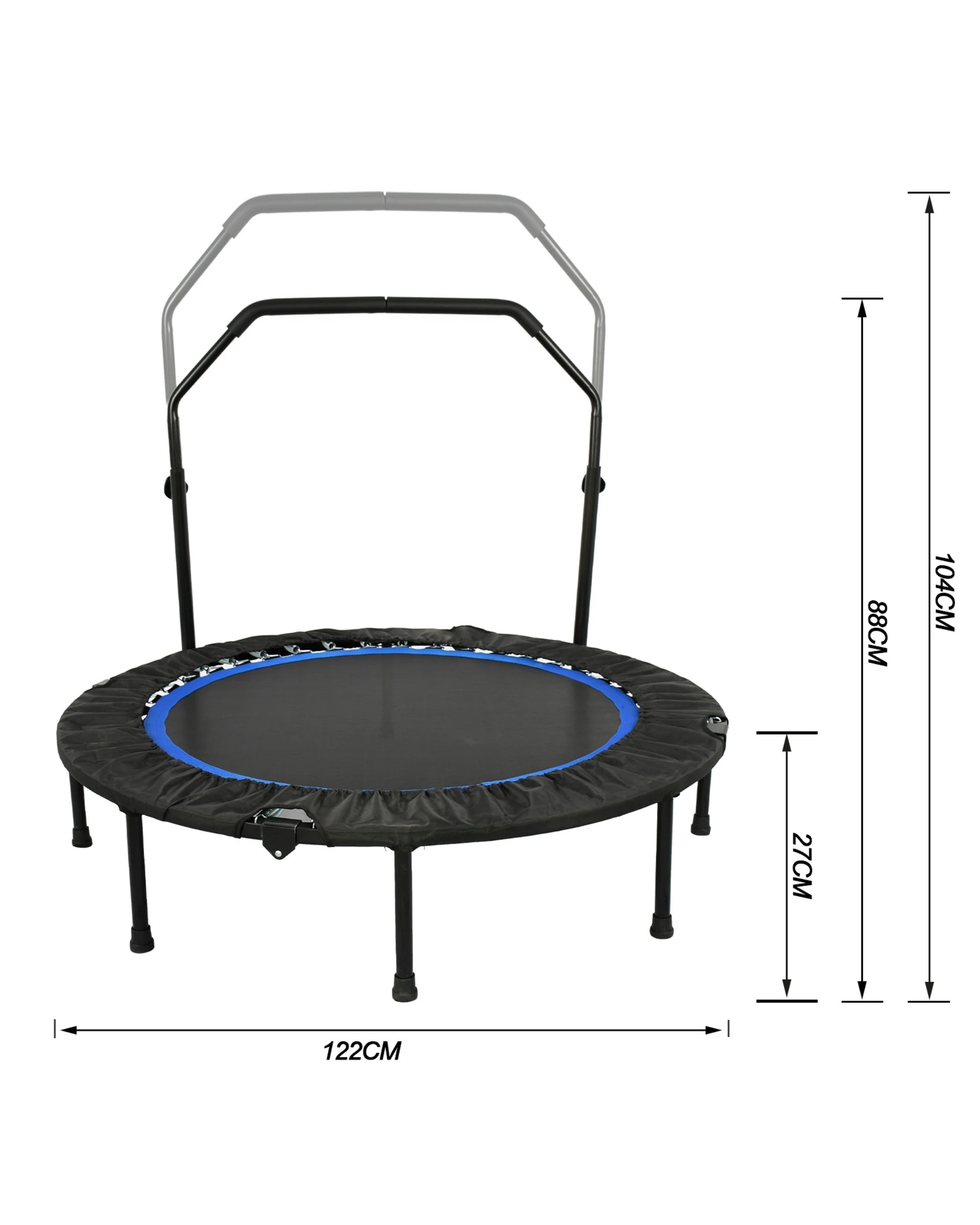 7 Advwin 48" Mini Trampoline Rebounder Max Load 200KG with Adjustable Foam Handle Suitable for Adult and Kids Blue, 7 of 7