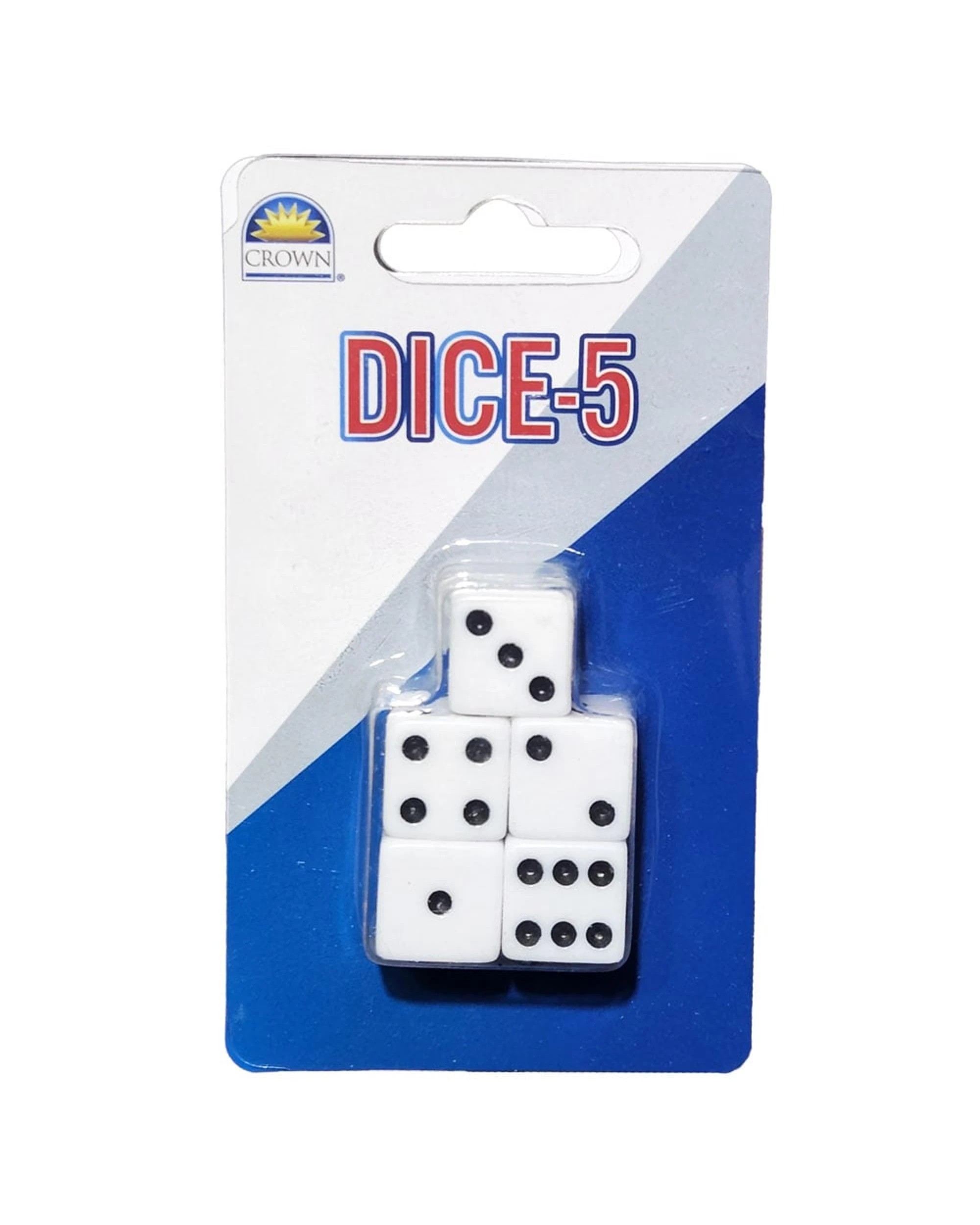 1 Pack of 5 Dice - White, 1 of 1