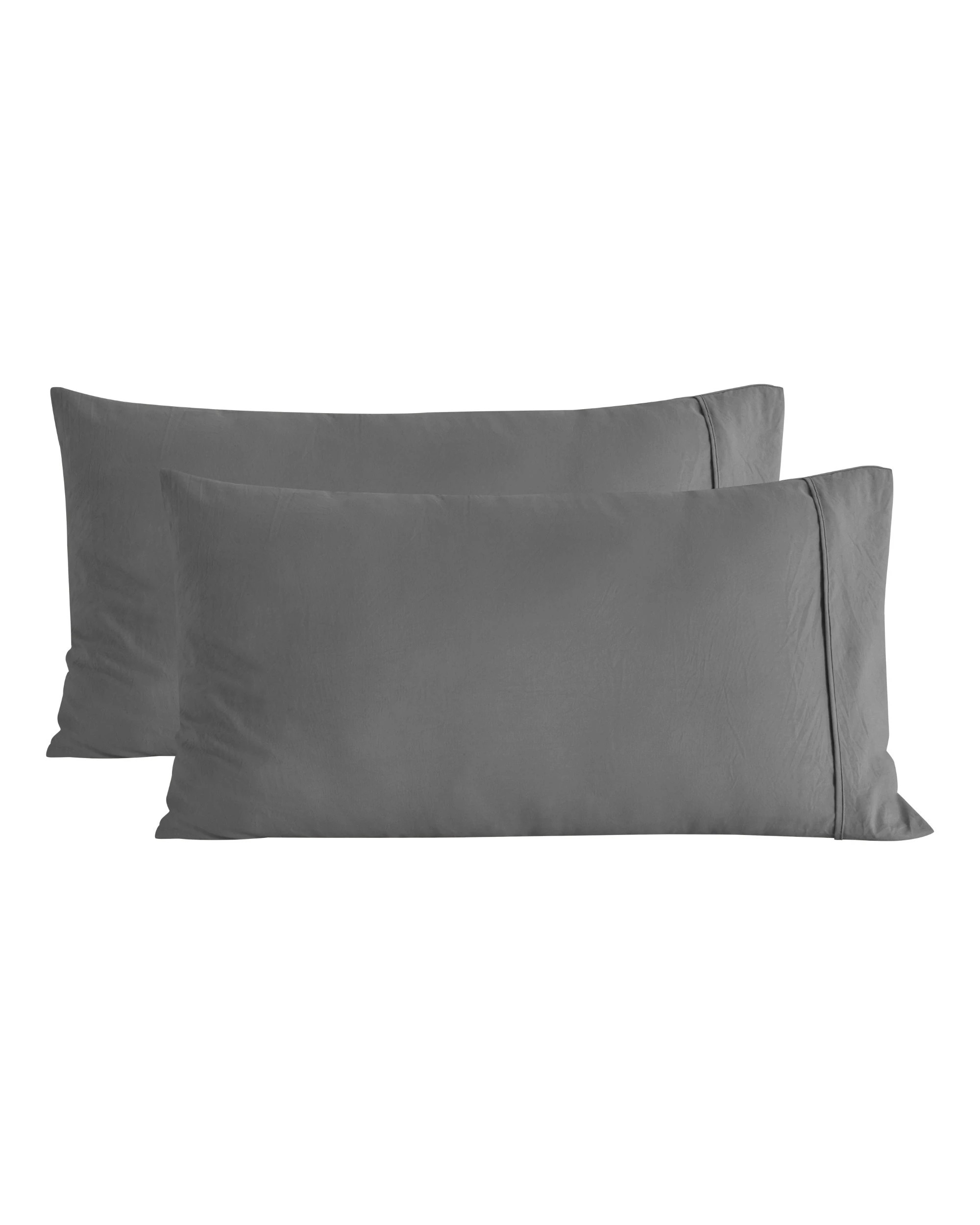 4 Dreamaker Superfine Washed Microfibre King Pillowcase Twin Pack - Charcoal, 4 of 4