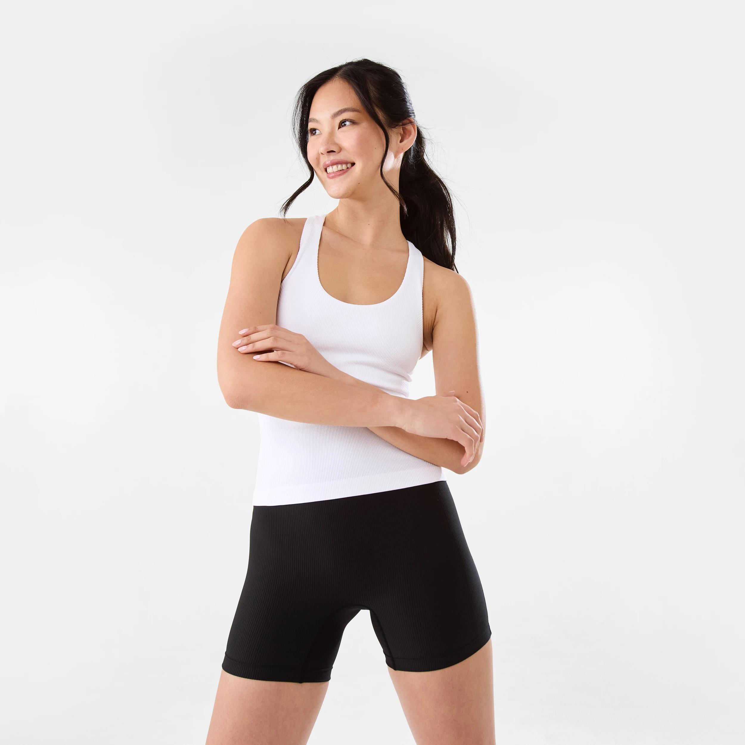 4 Active Womens Rib Bike Shorts BLACK, 4 of 6