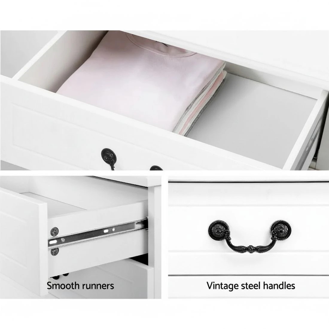 4 Artiss 6 Chest of Drawers - White, 4 of 5