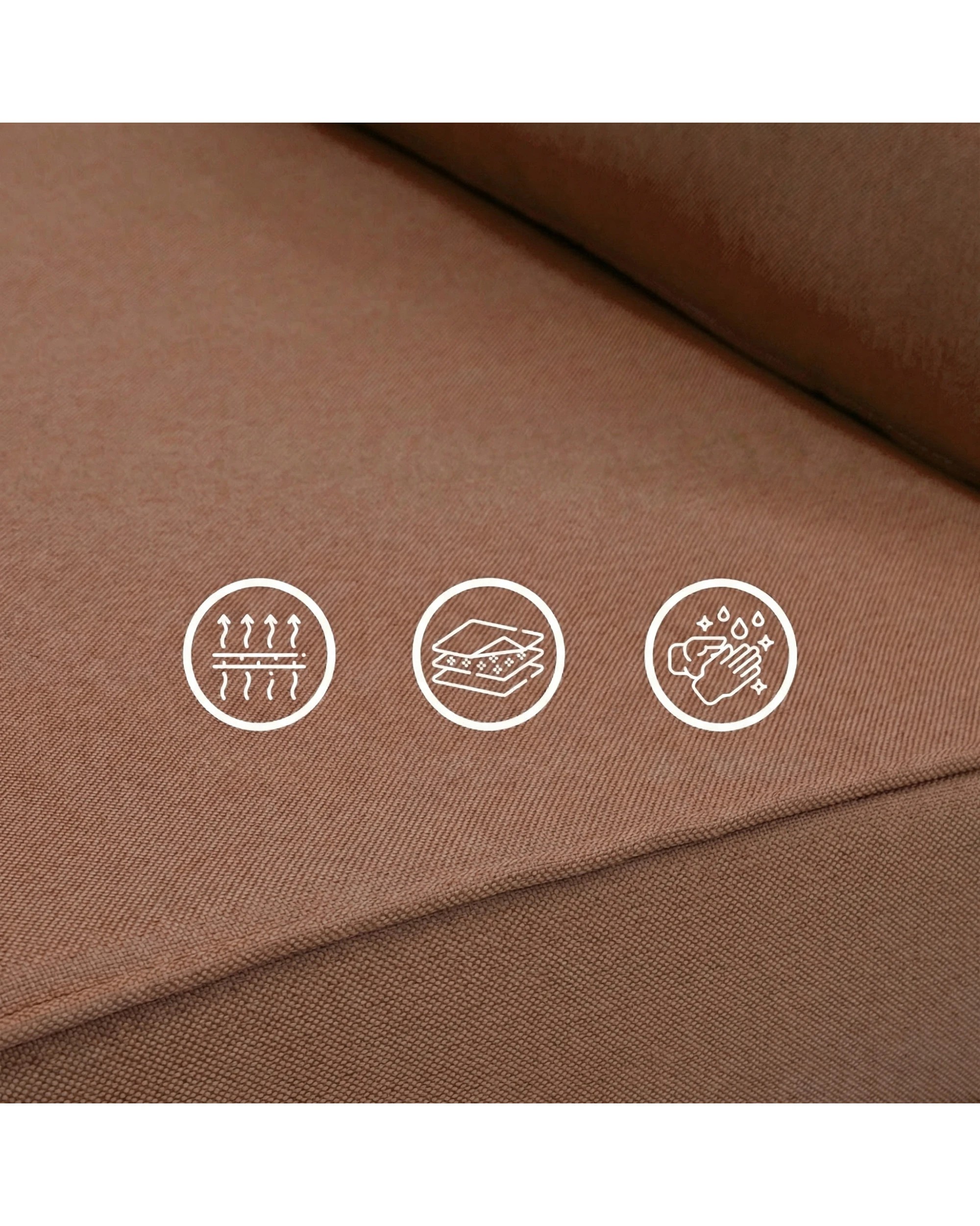 3 Sarantino 2-Seater Adjustable Sofa Bed Lounge Faux Linen - Brown, 3 of 7