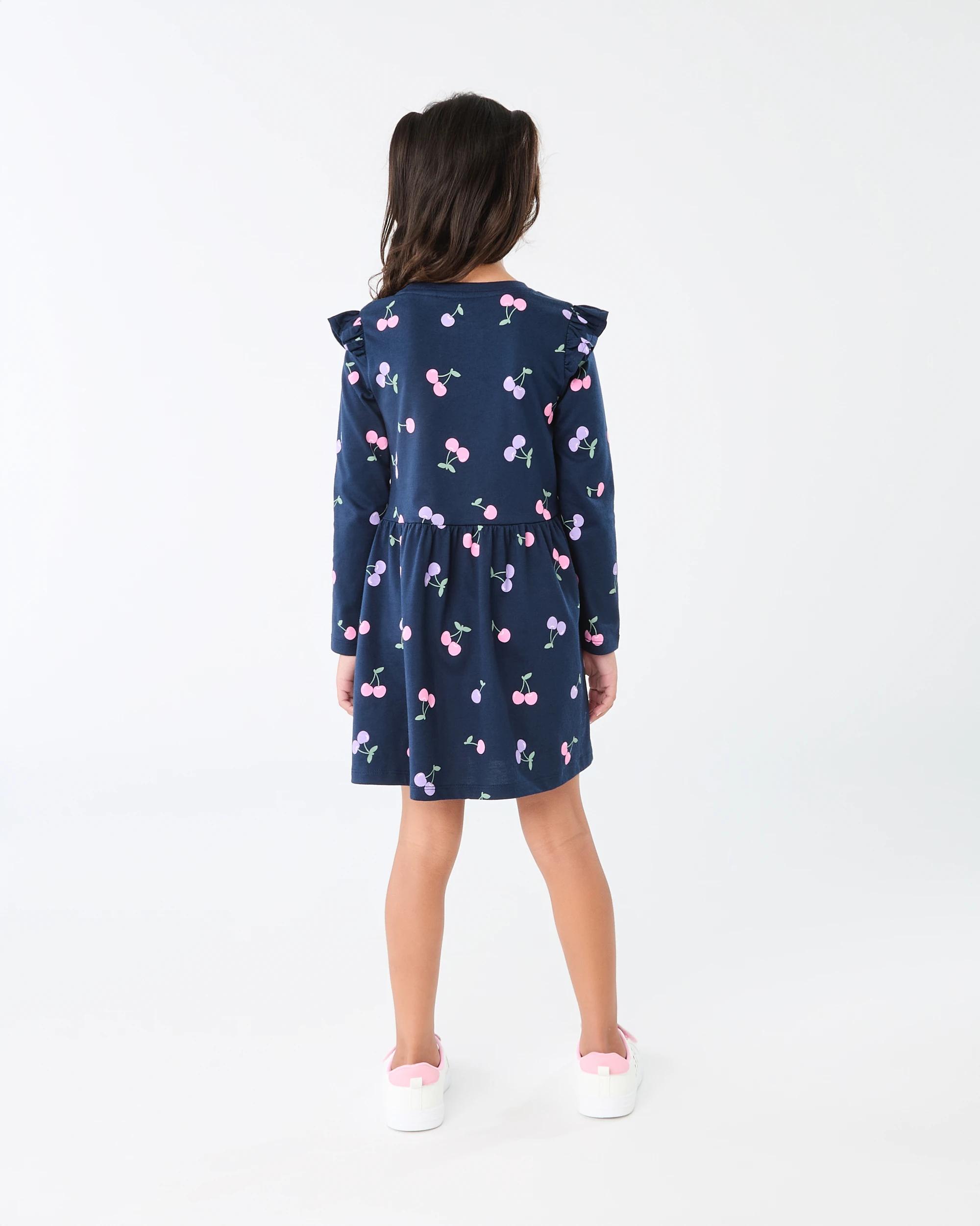 8 Long Sleeve Jersey Dress Blu Chries, 8 of 8