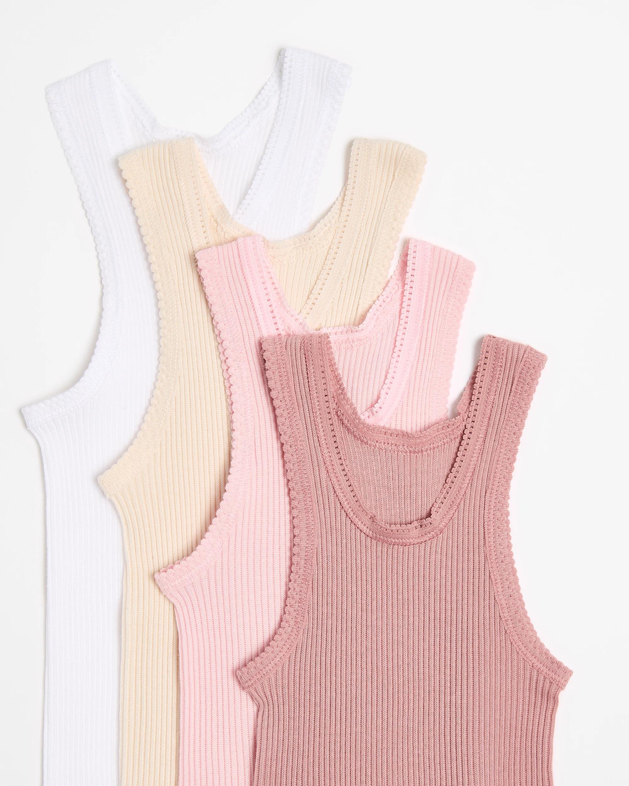 2 Bonds Baby Singlets 4 Pack - Pinks/white PINK + WHITE, 2 of 2