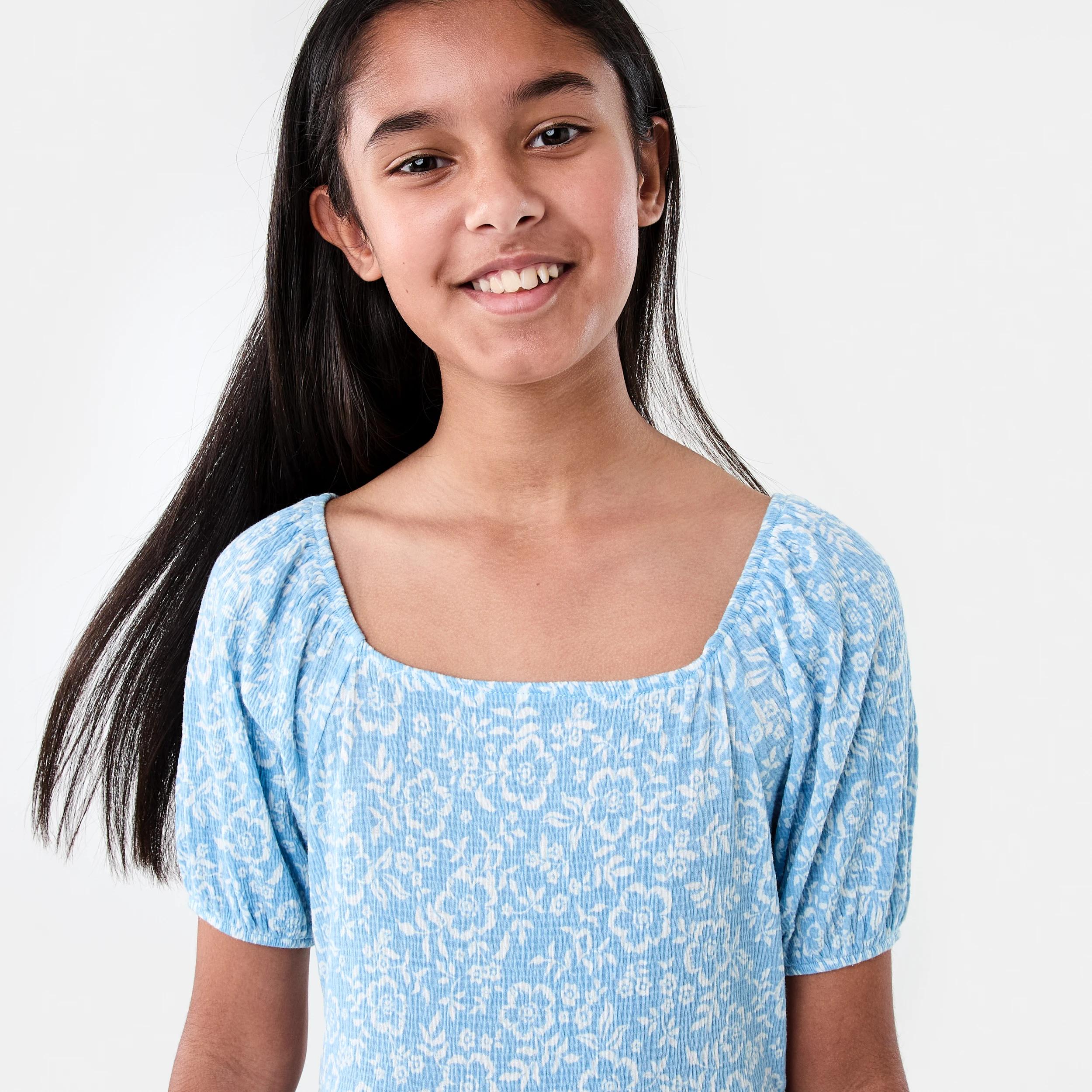 3 Crinkle Dress Blu Floral, 3 of 8