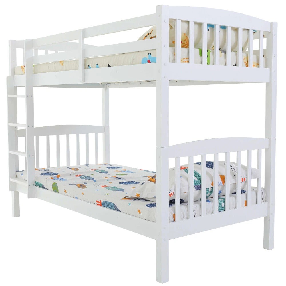1 Kingston Slumber 2in1 Kids Single Wooden Bunk Bed Frame - White, 1 of 1