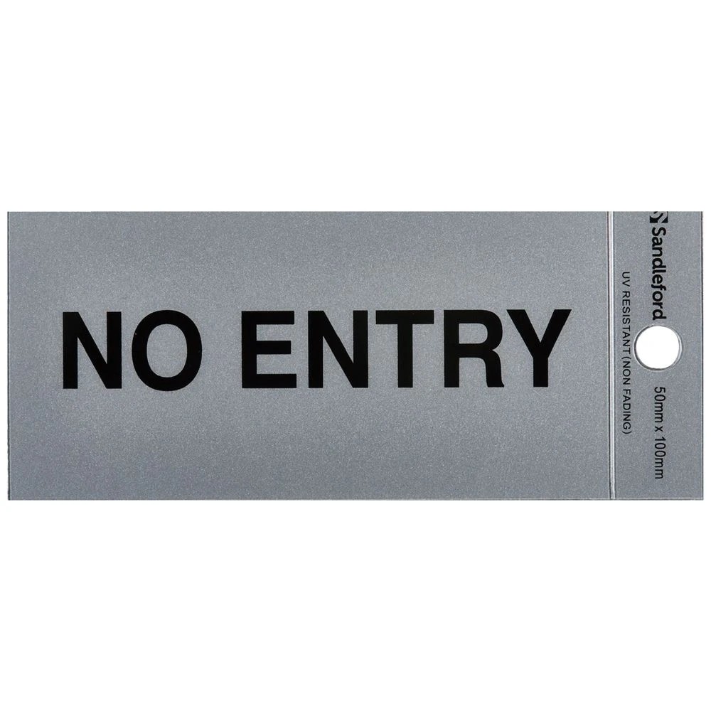 1 Sandleford No Entry Self Adhesive Sign 100 x 50mm, 1 of 1