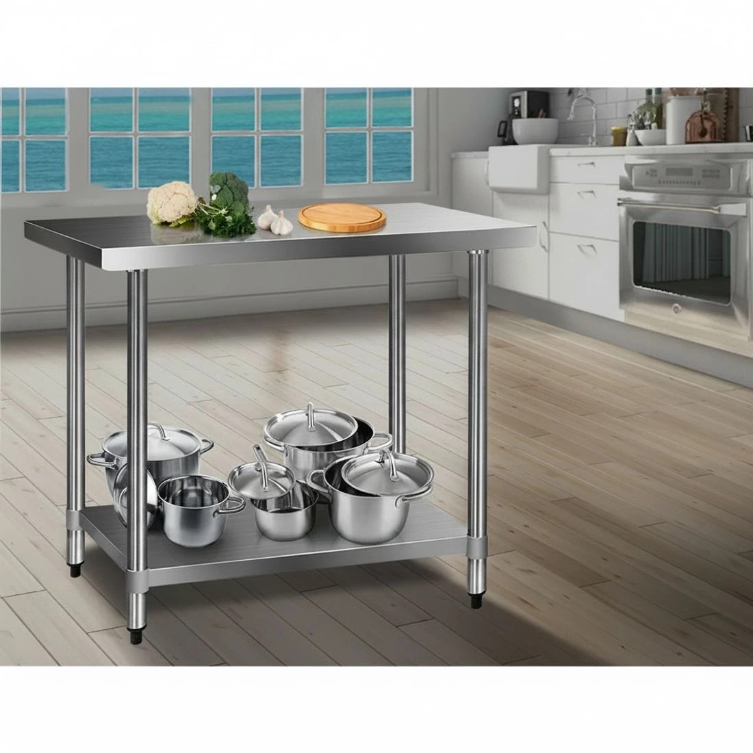 2 Cefito 1219x610mm Stainless Steel Kitchen Bench 430 - Silver, 2 of 6