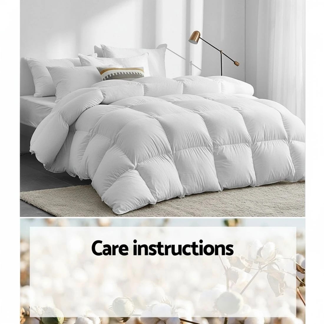 7 Giselle Bedding 500GSM Duck Down Feather Quilt Queen - Queen Bed - White, 7 of 8