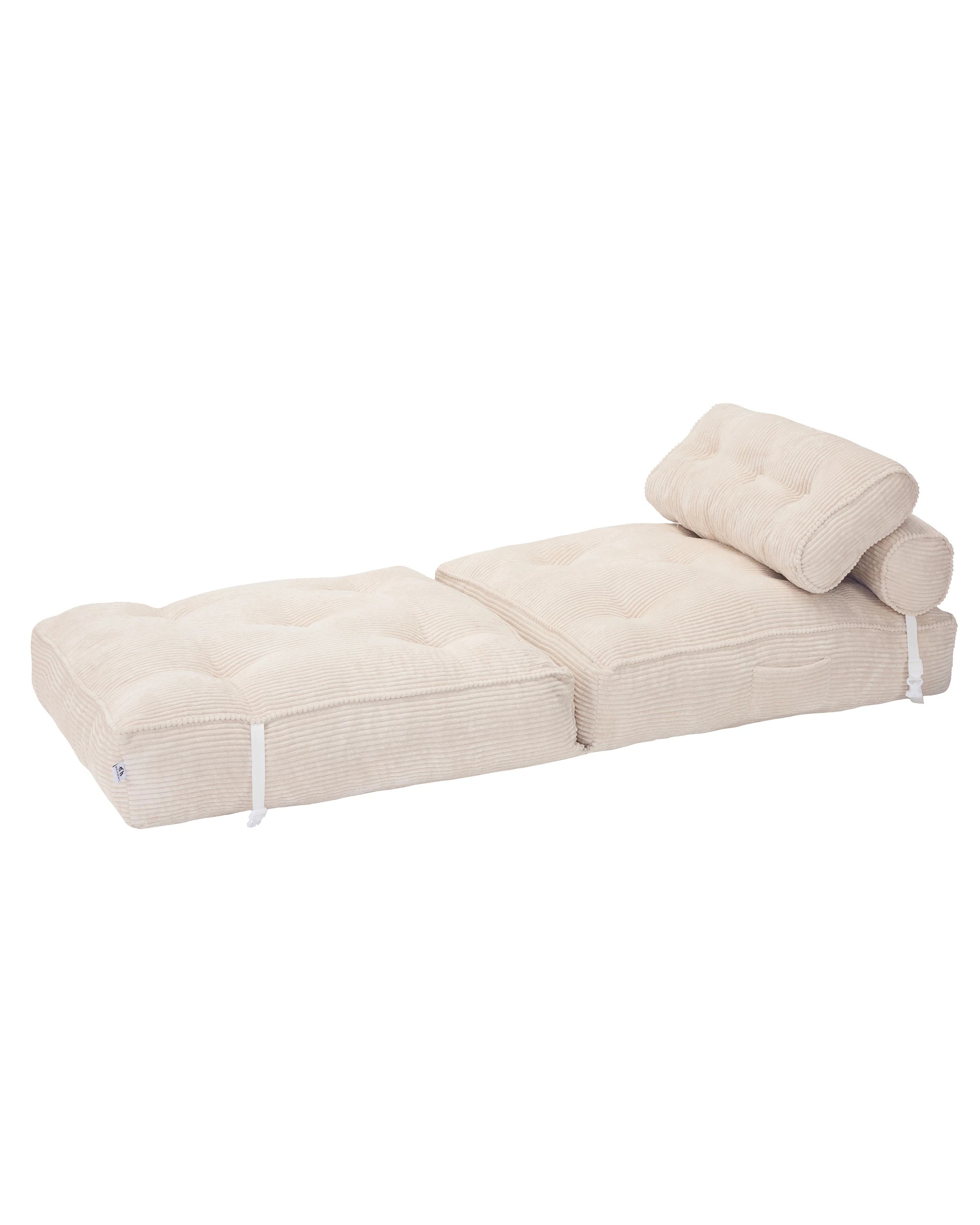 2 IHOMDEC Fordable Corduroy Compression Lazy Sofa - Beige, 2 of 10