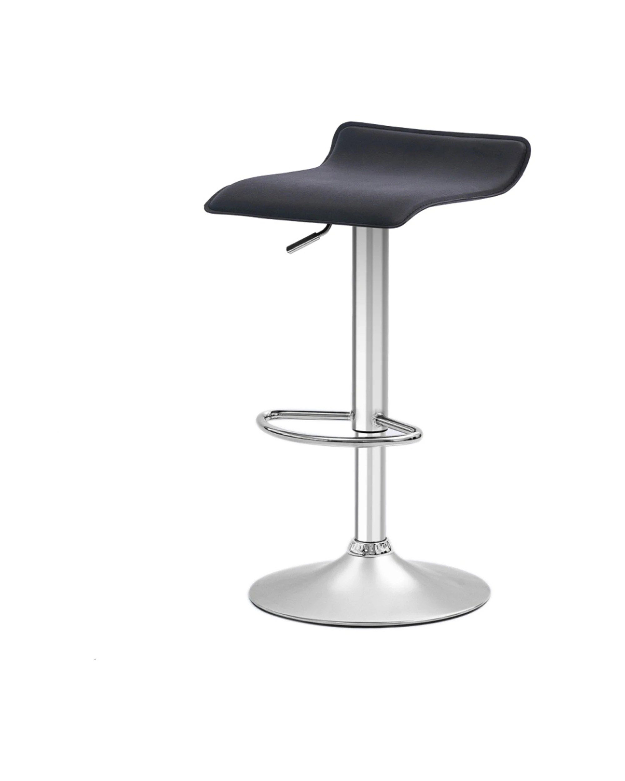 1 Urban Style 2pc Craig Bar Stool Set Gas Lift Chair Furniture Chrome - Black, 1 of 9