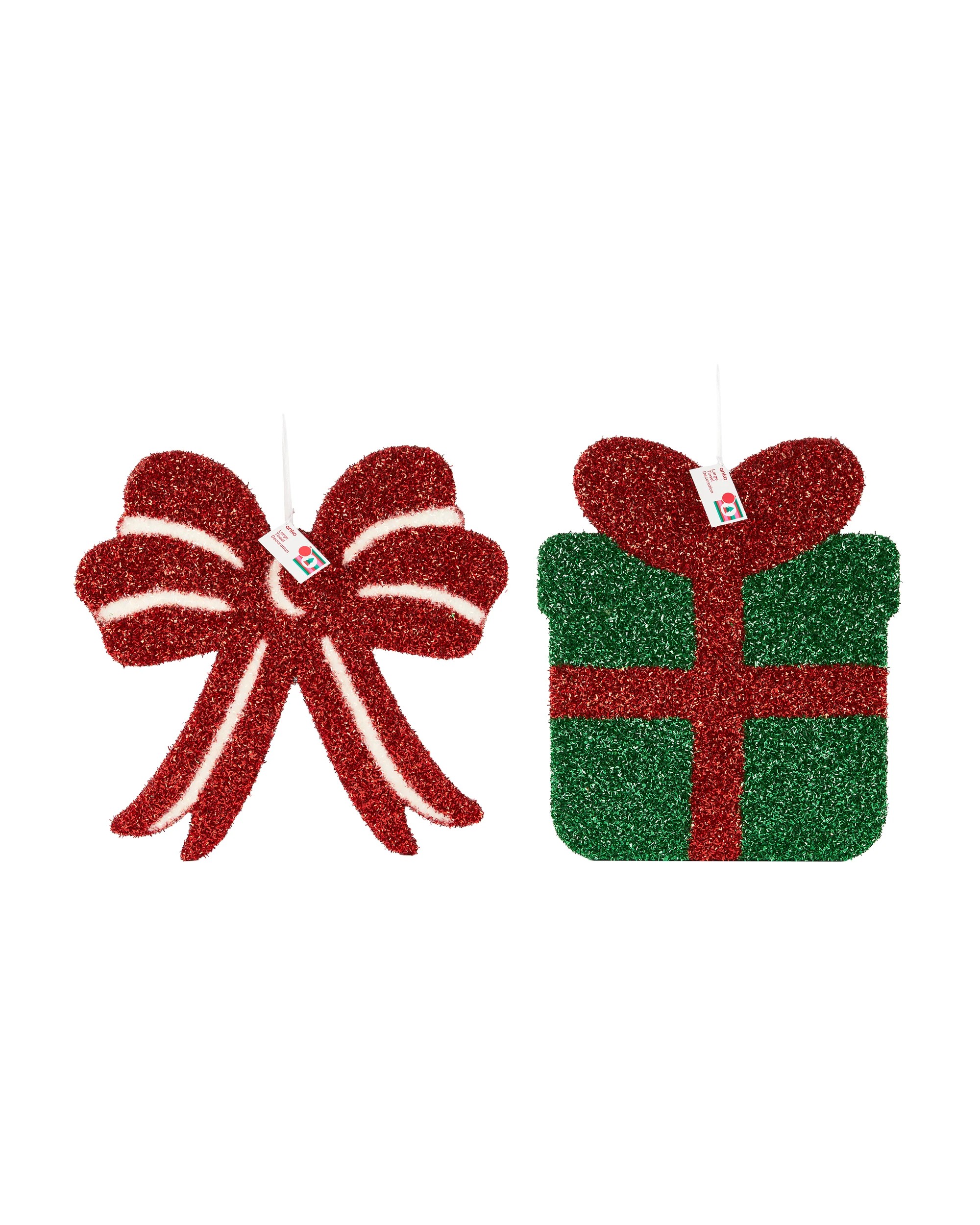 6 Large Tinsel Decoration - Assorted, 6 of 6