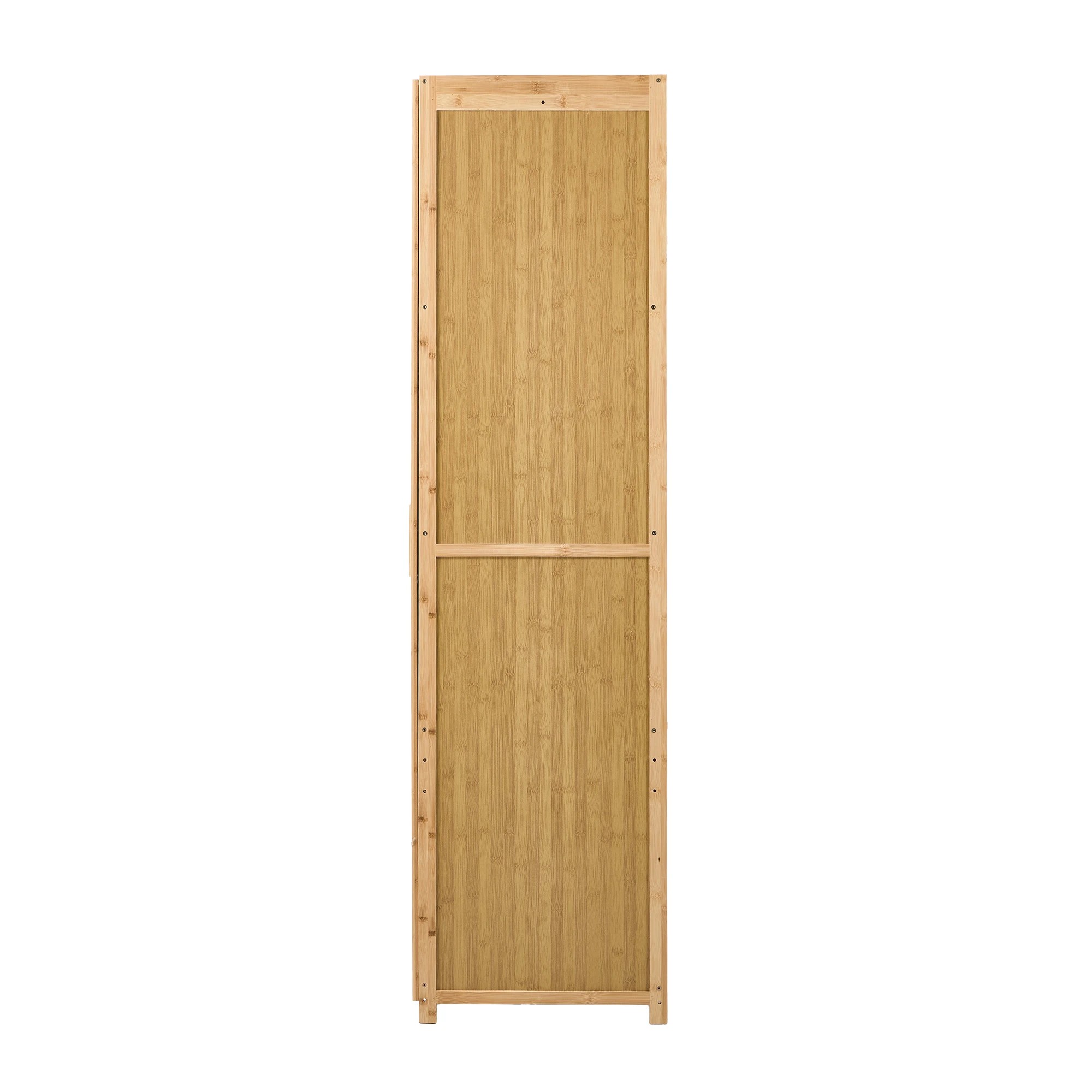 4 Oikiture Wardrobe Clothes Storage Cabinet Large Cupboard 4 Doors 10 Shelves - Natural, 4 of 5