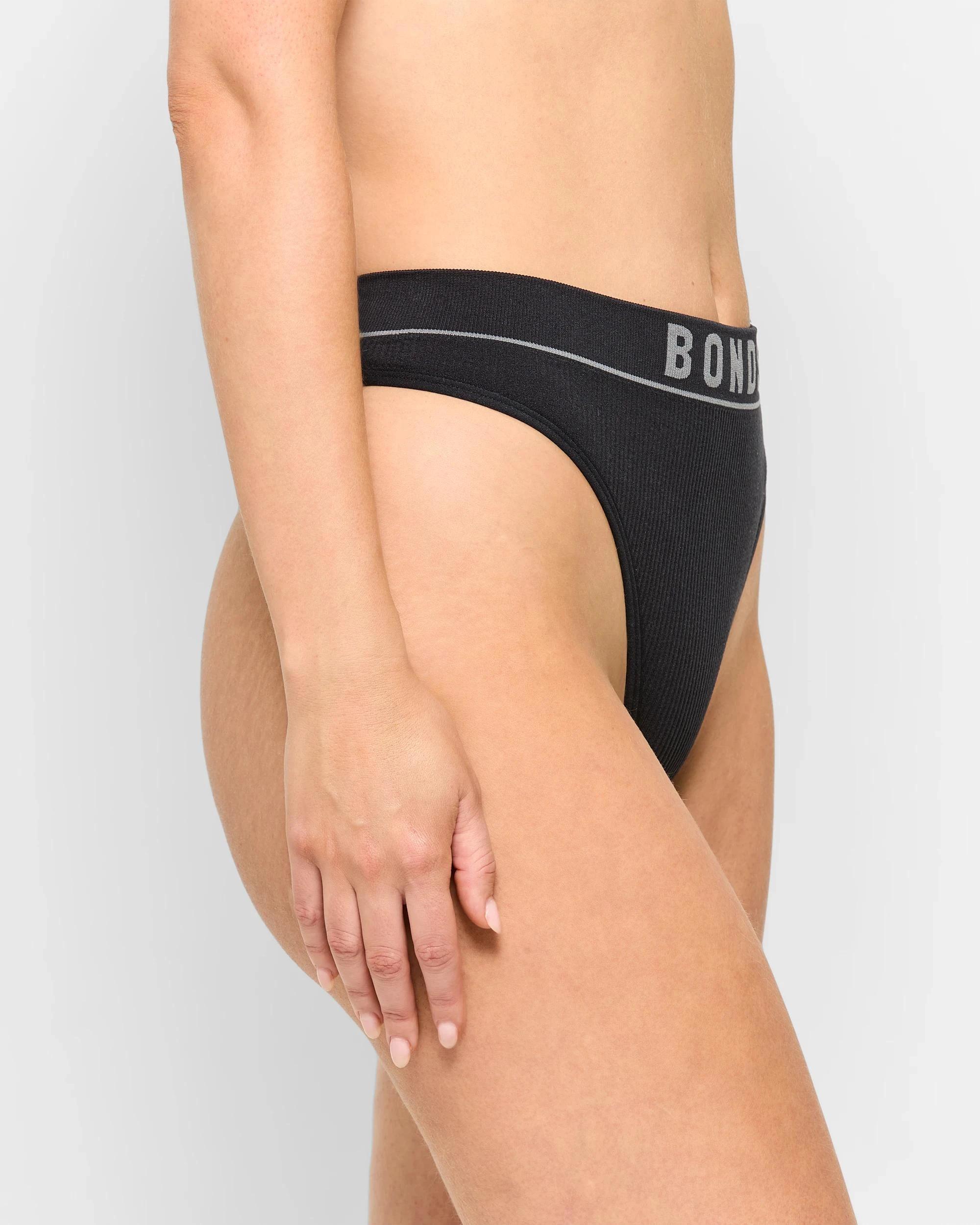 2 Retro Rib Hi G-String Briefs - Bonds BLACK, 2 of 2