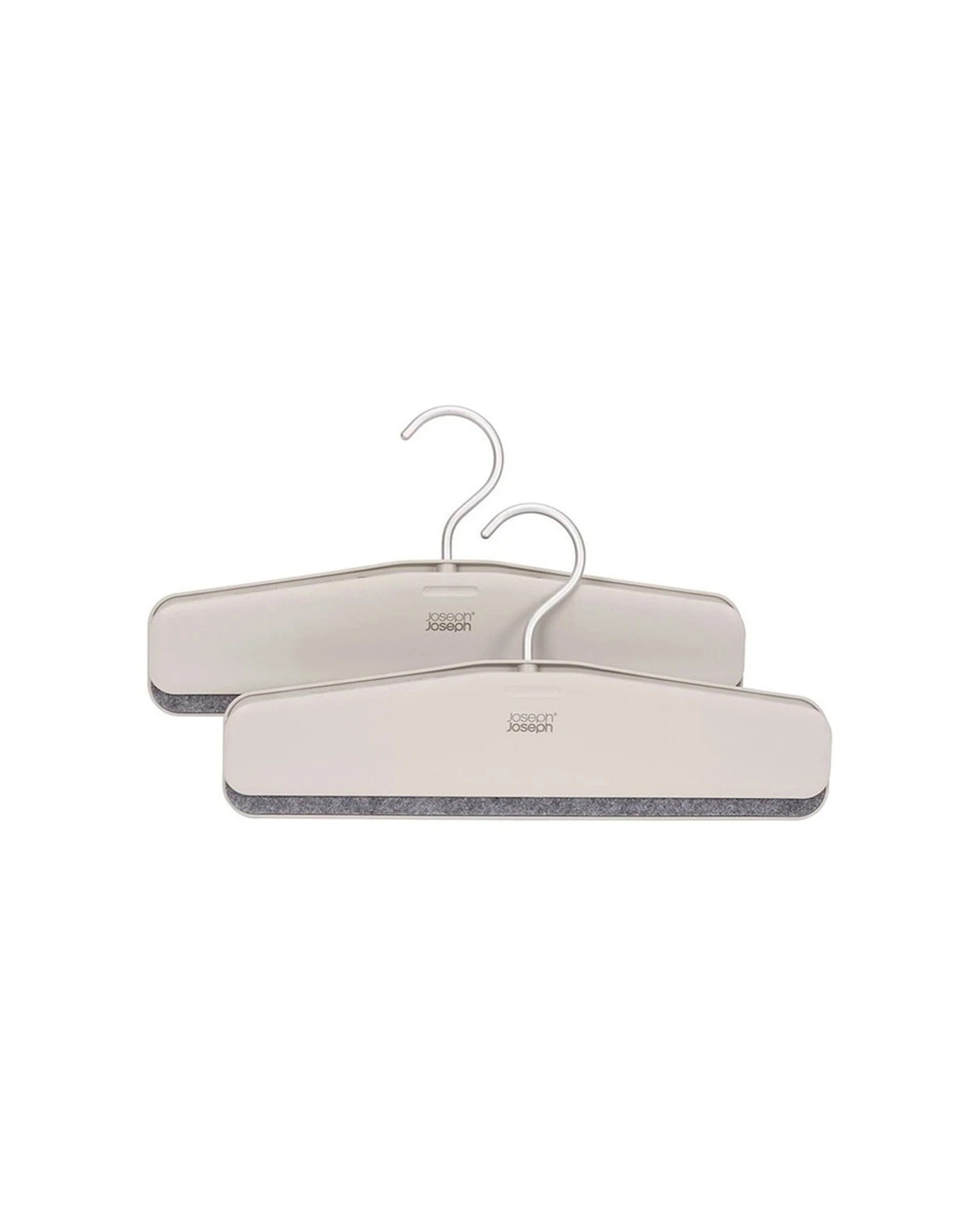1 Joseph Joseph Orderly Trouser And Skirt Wardrobe Hanger 2pc Wide Grip Felt Lining Clamp Set Ecru - White, 1 of 7