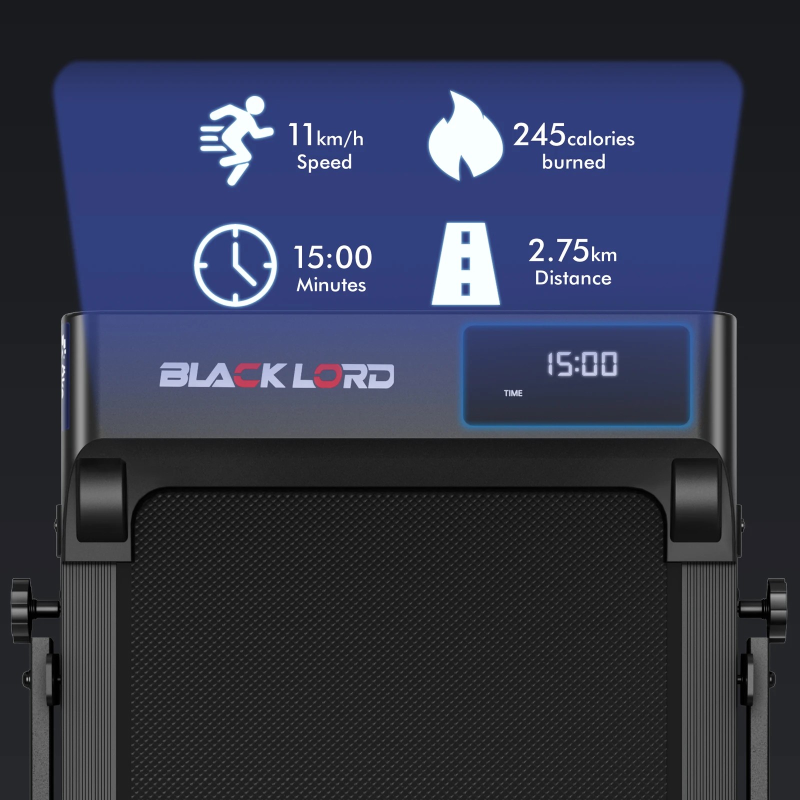 5 Black Lord Treadmill Electric Walking Pad Under Desk Home Gym Fitness Incline - Black, 5 of 10