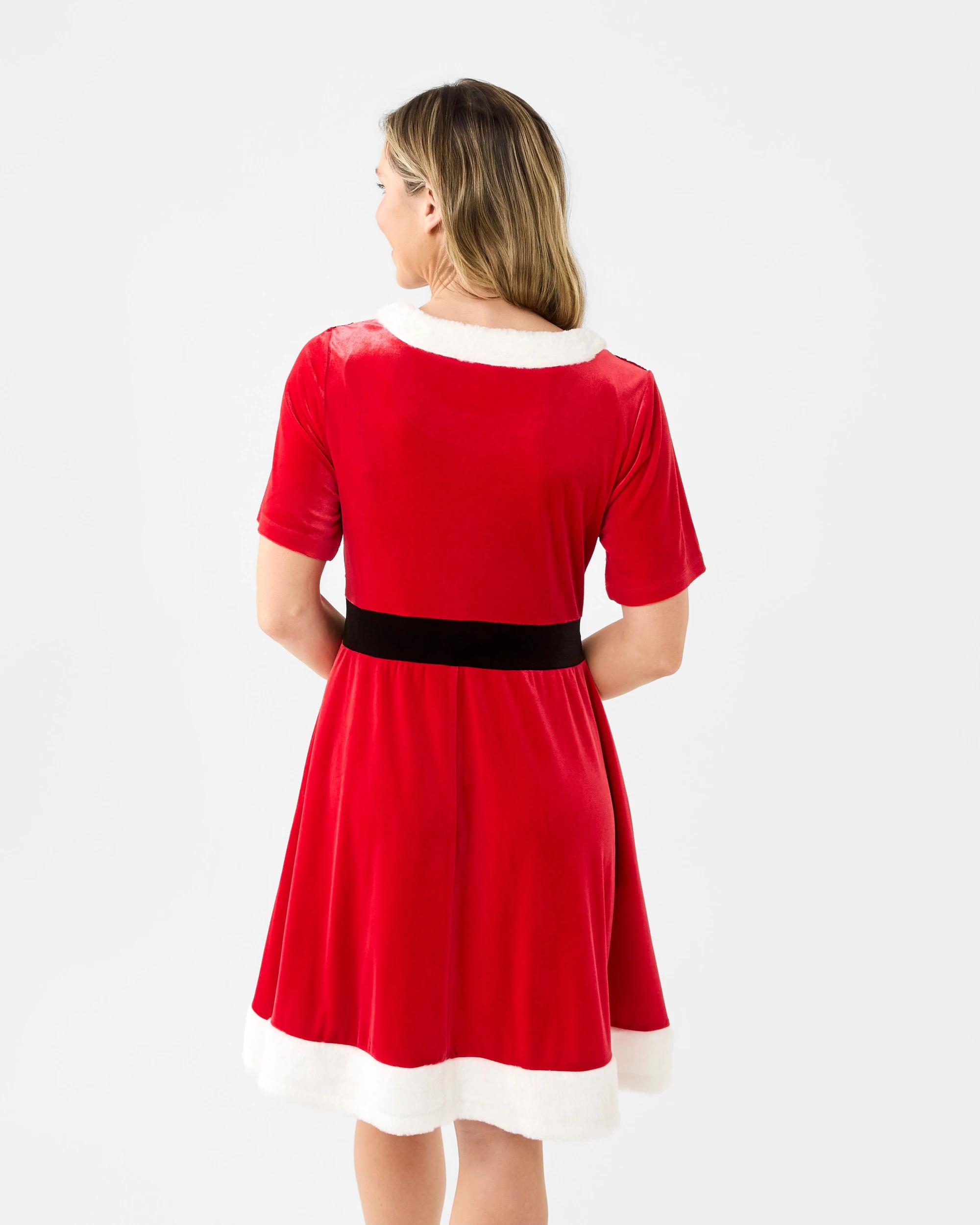 4 Family Matching Christmas Santa Sequin Womens Dress Strawberry, 4 of 9