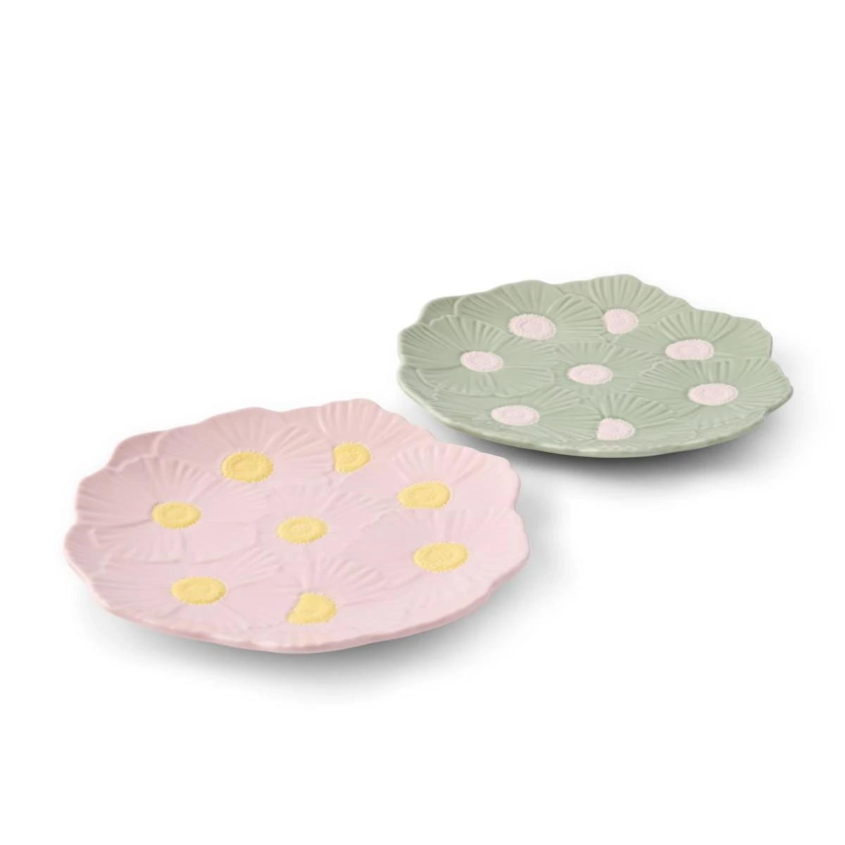 1 Set of 2 Flower Side Plates, 1 of 8