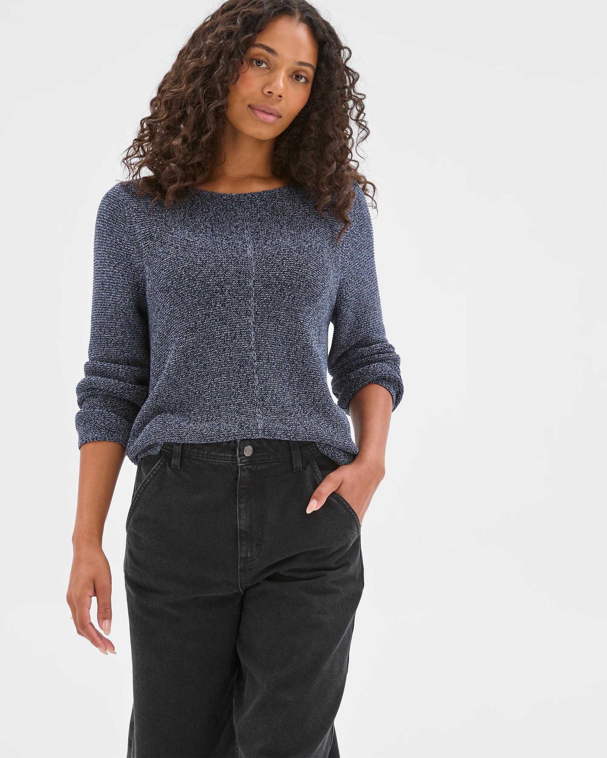 3 Target Woman Australian Cotton Blend Ottoman Twist Jumper NAVY BLAZER TWIST, 3 of 7