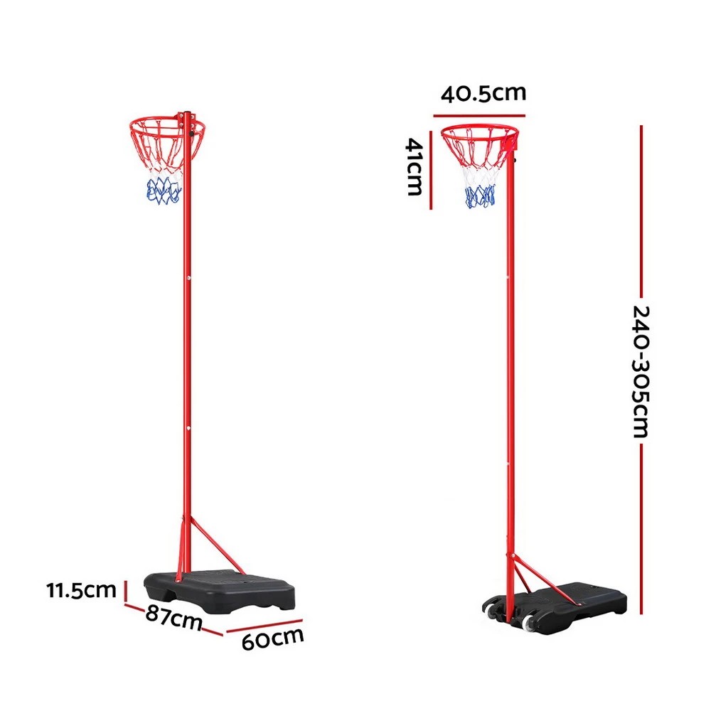 2 Everfit 3.05M Netball Hoop Basketball Stand System Net Ring - Multi, 2 of 7