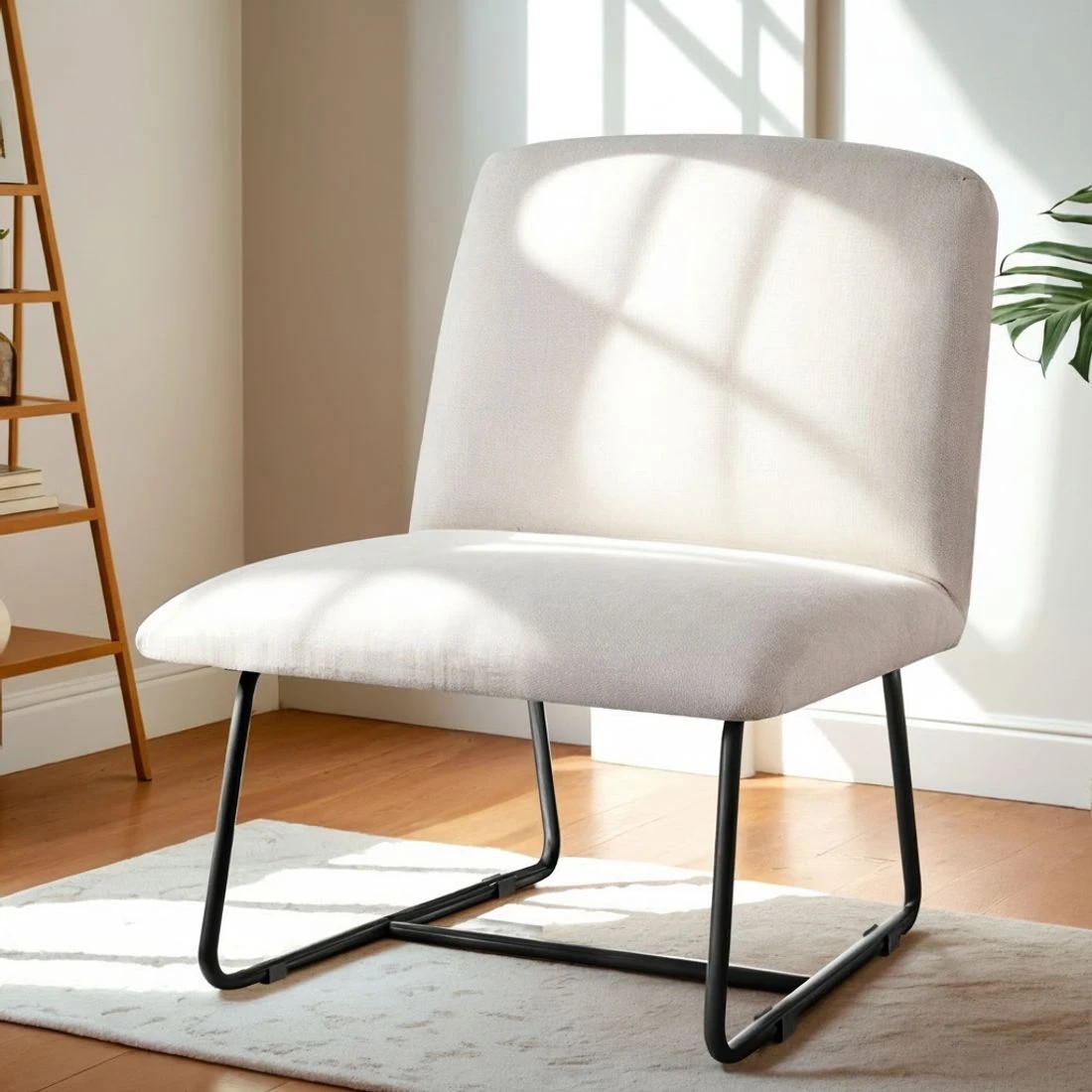 4 Artiss Accent Chair Armchair Cross Leg - Beige, 4 of 6