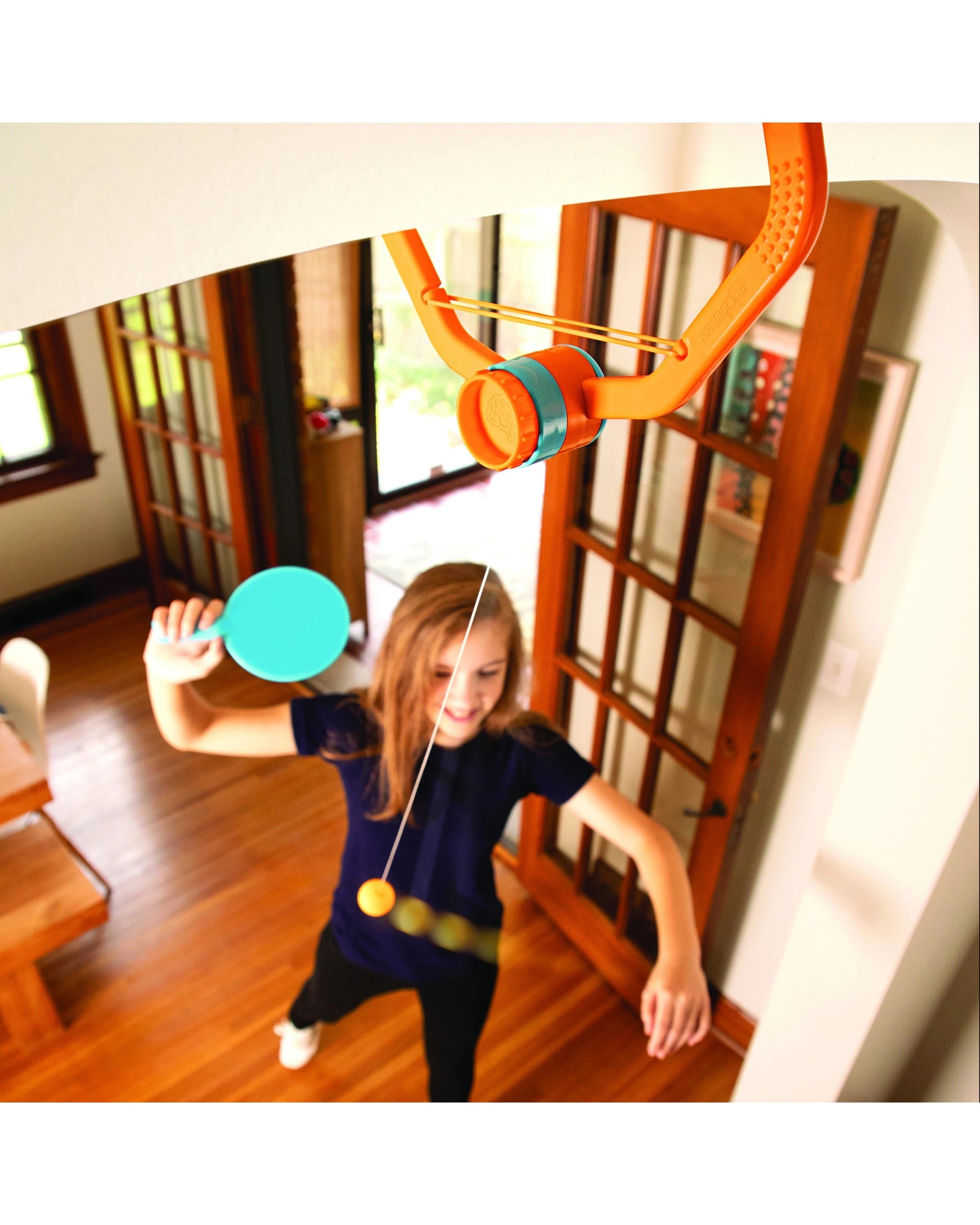 9 Fat Brain Toy Co. Door Pong Active Play Toy Clamp Adjustable String - Multi, 9 of 9