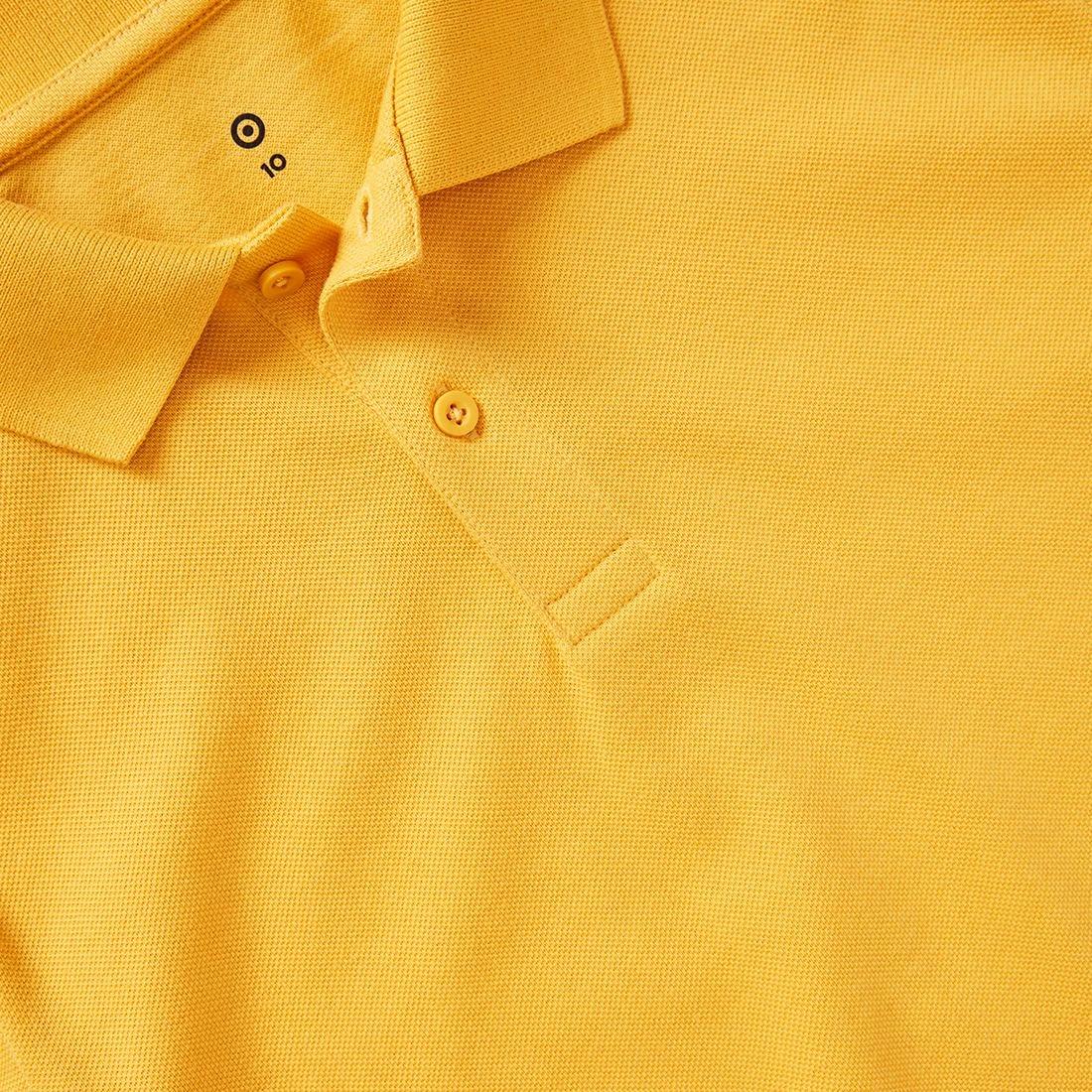 3 Target Youth Short Sleeve School Polo — Cotton-rich, Stain-release, Button-down Collar, Size 5-6, White GOLD, 3 of 10