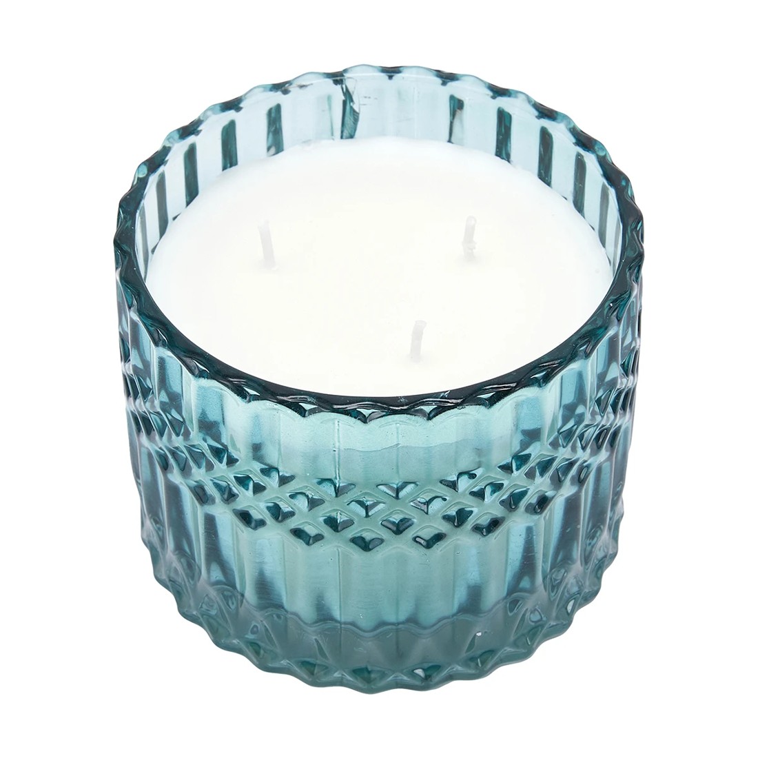 2 Wood Sage & Sea Salt Geo Fragrant Candle - Blue, 2 of 4